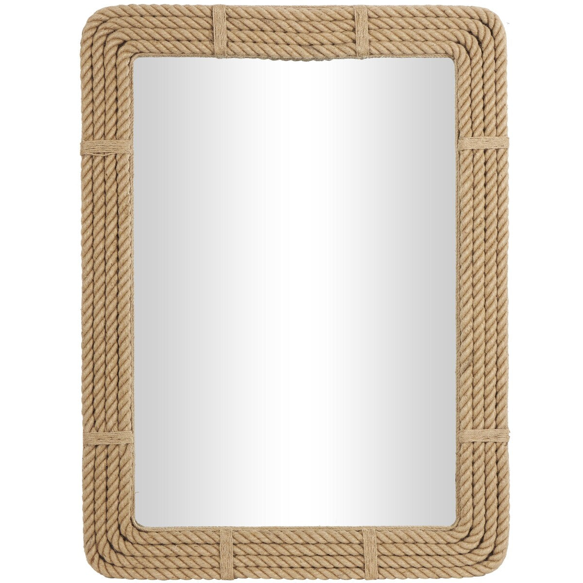 Handmade Rope Room Wall Mirror - Brown - Roche River Decor