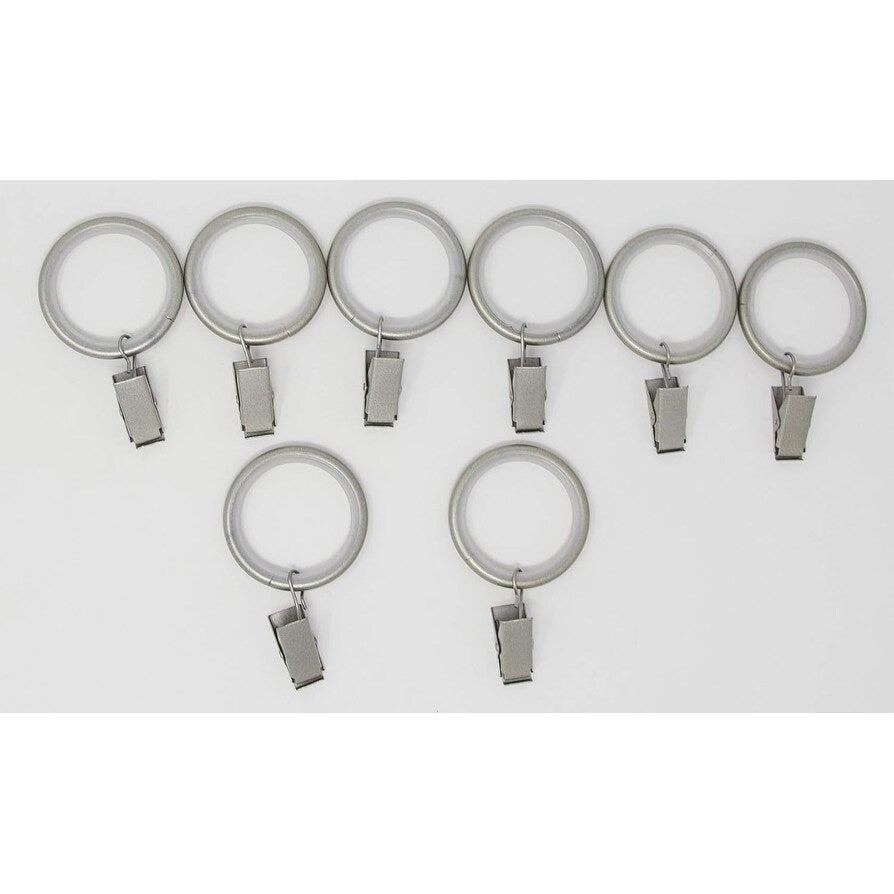 Set of 16 Curtain Drapery Rings with Clips, 1.5-inch Inner Diameter, Nylon Insert Quiet Smooth