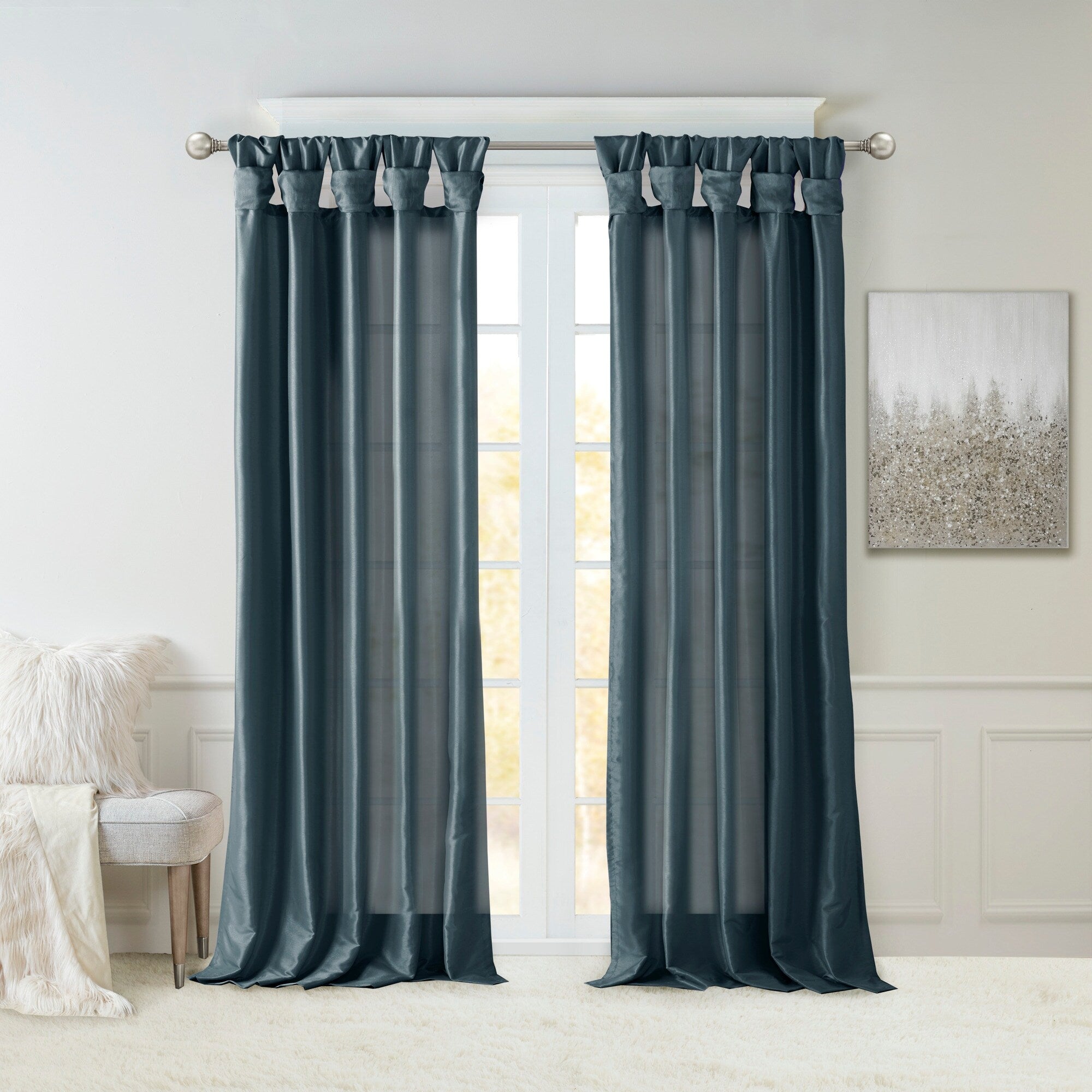 Madison Park Natalie Twisted Tab Lined Single Curtain Panel