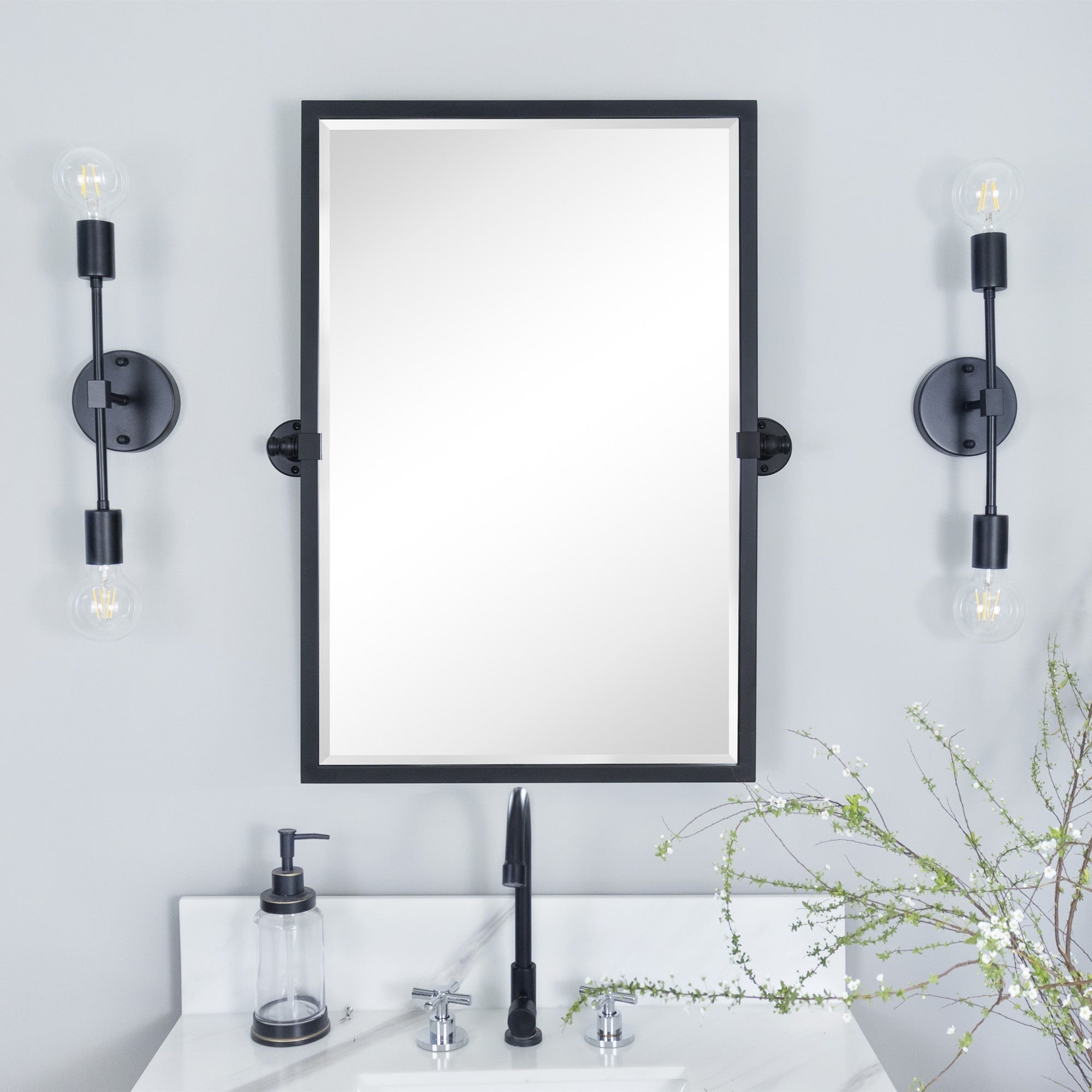 TEHOME Blakley Rectangle Metal Wall Mirror