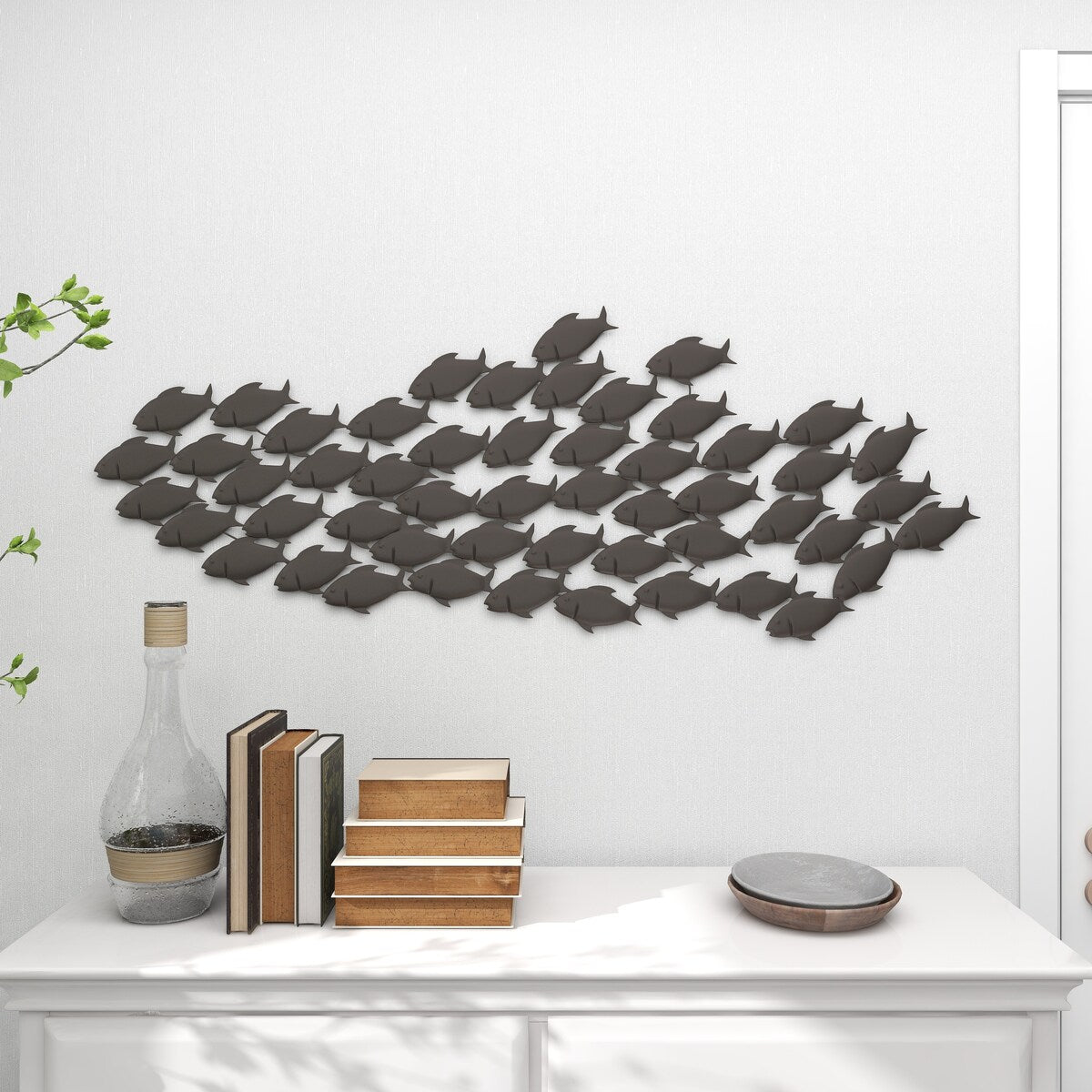 Metal Fish Home Wall Decor - Dark Brown - Roche River Decor