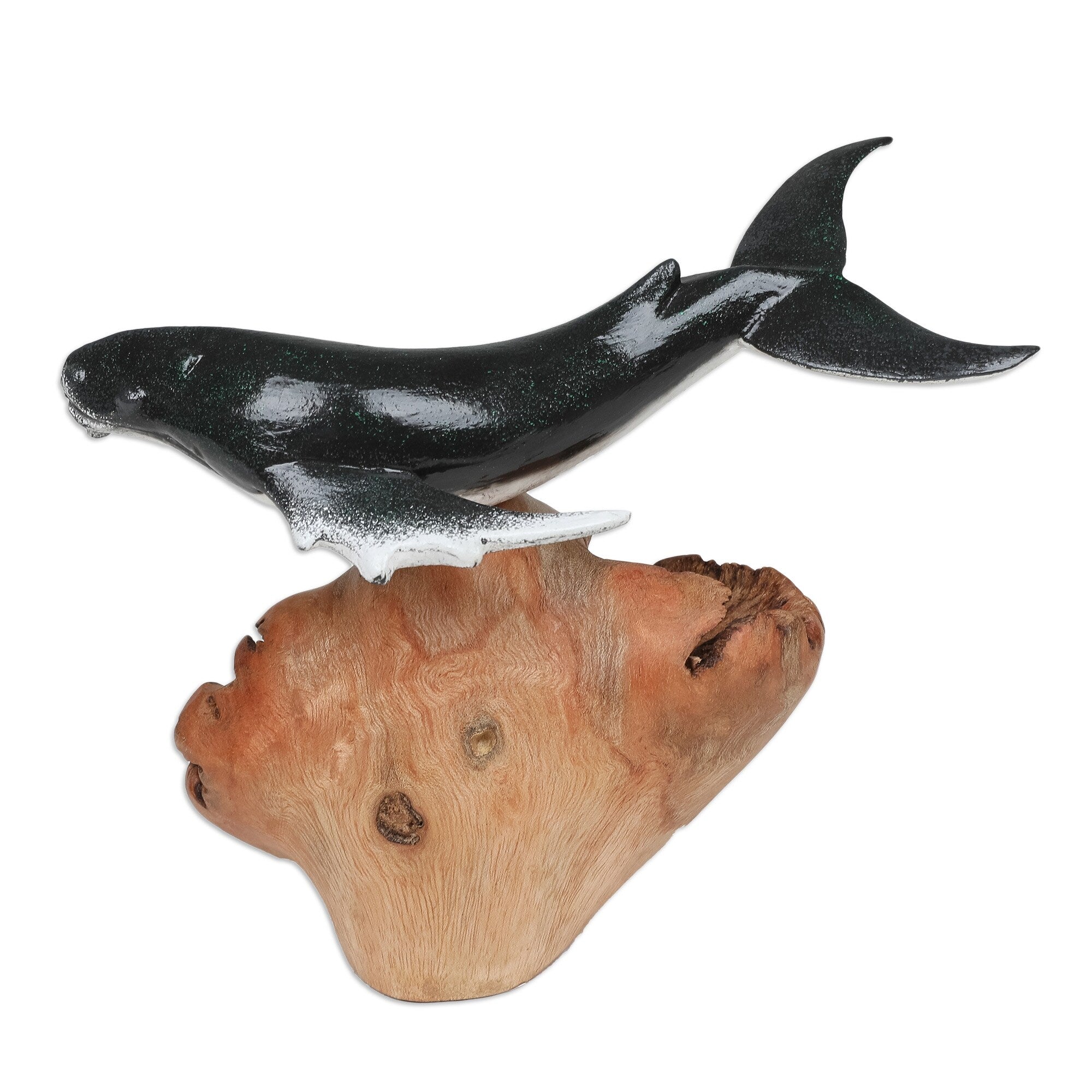 Novica Handmade Grey Whale Wood Sculpture