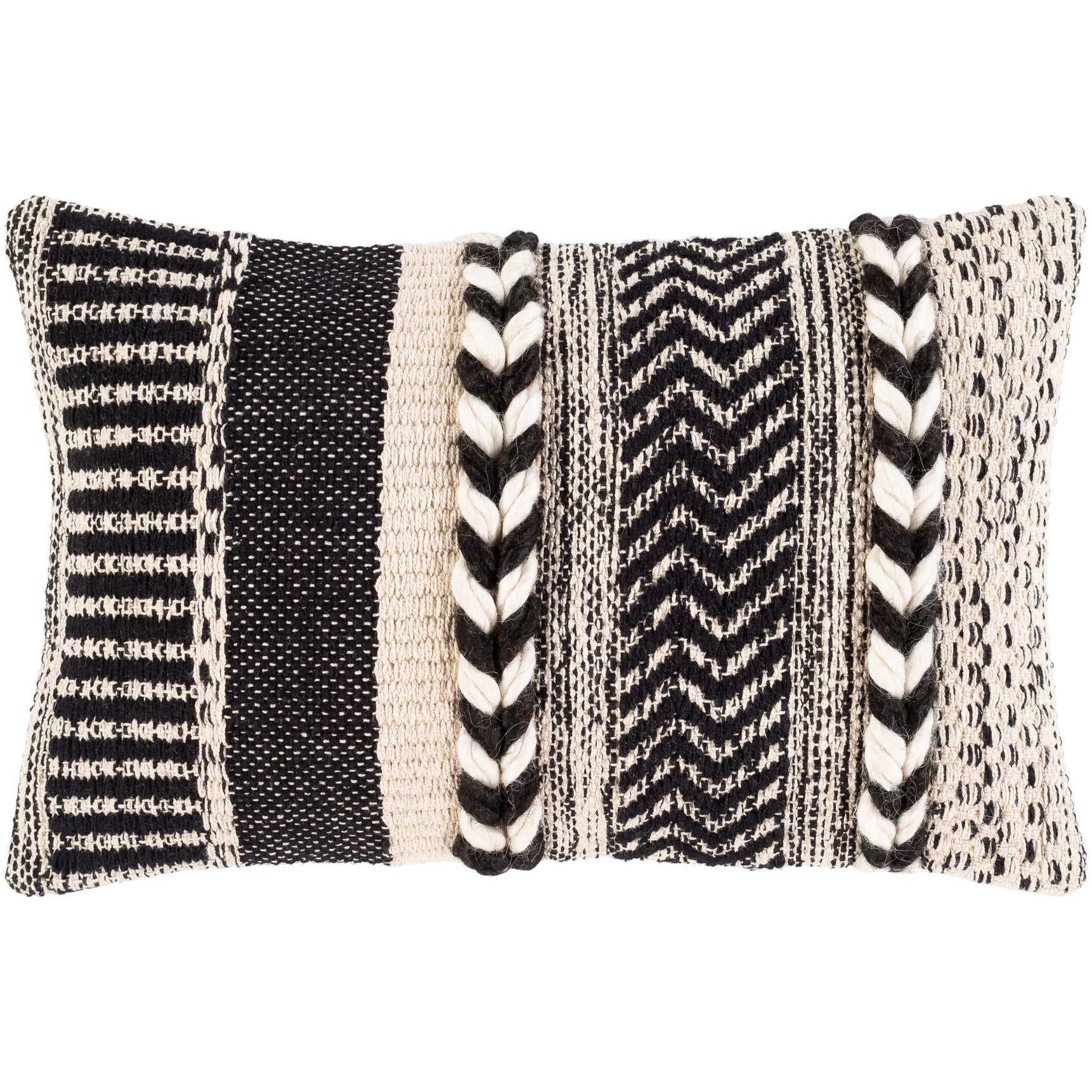 The Curated Nomad Azalea 13x20-inch Handwoven Boho Lumbar Throw Pillow