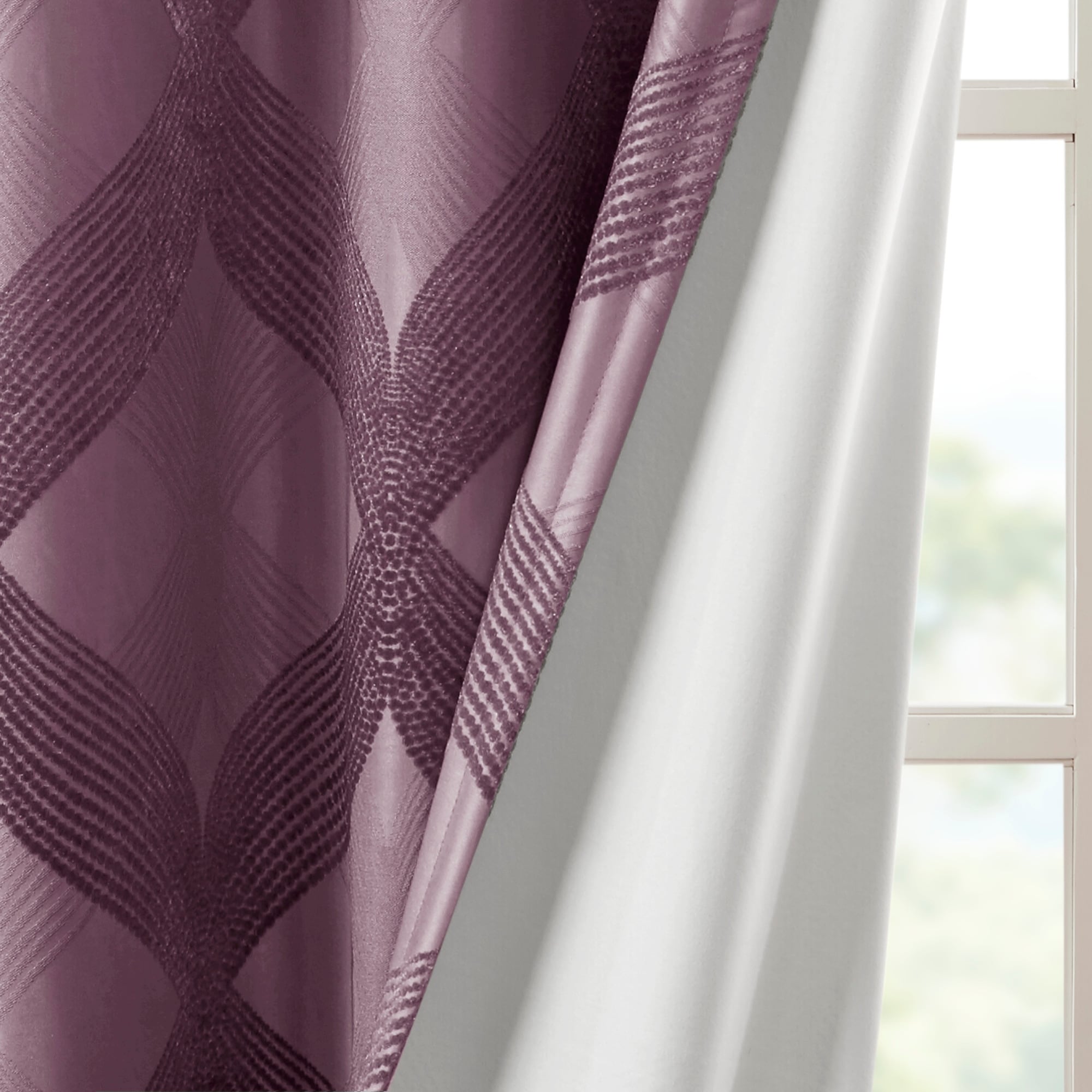 SunSmart Abel Ogee Knitted Jacquard Total Blackout Curtain Panel