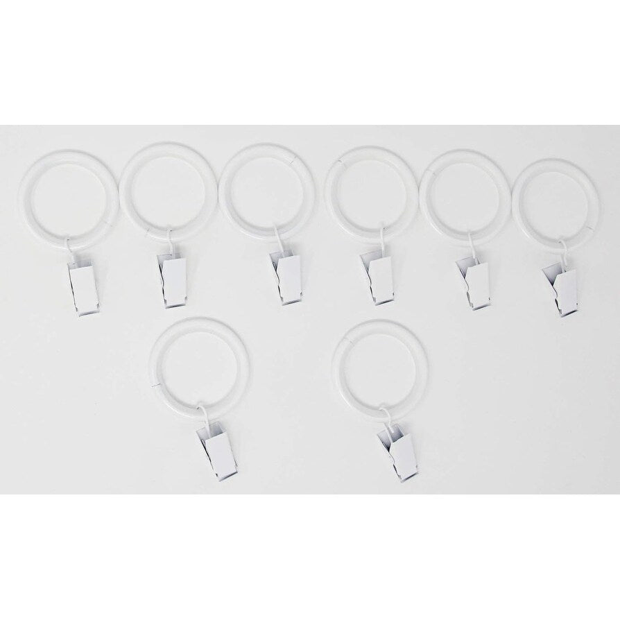 Set of 16 Curtain Drapery Rings with Clips, 1.5-inch Inner Diameter, Nylon Insert Quiet Smooth