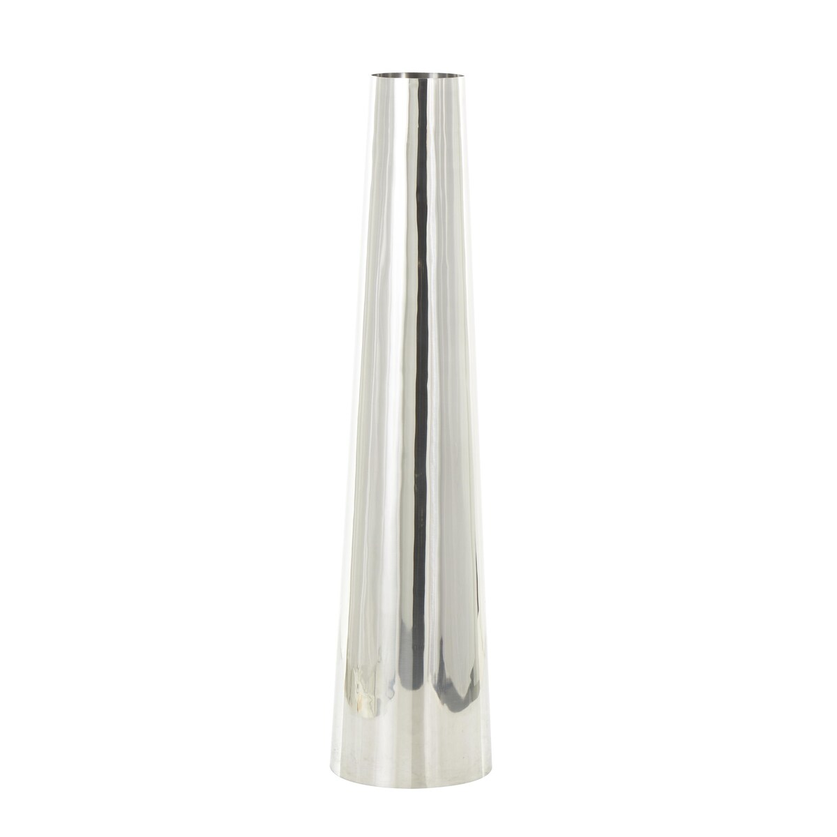 Stainless Steel Metal Minimalistic Tall Floor Cone Decorative Vase - Gold or Silver - Roche River Decor