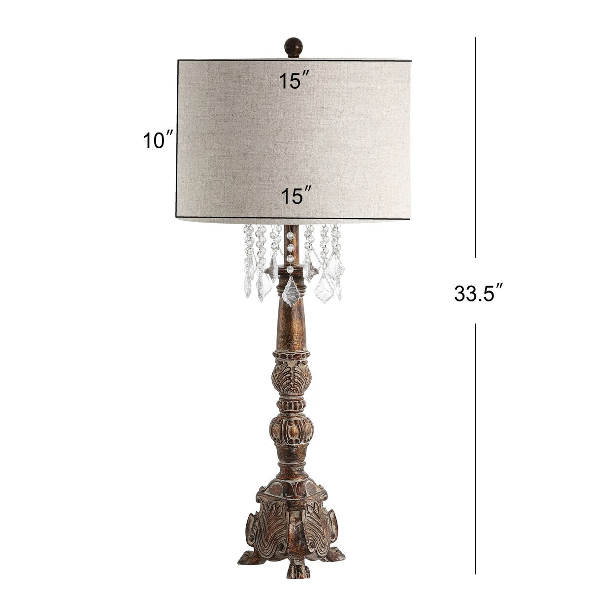 Regent 33.5 Resin/Acrylic LED Table Lamp, Antique Brown by JONATHAN Y