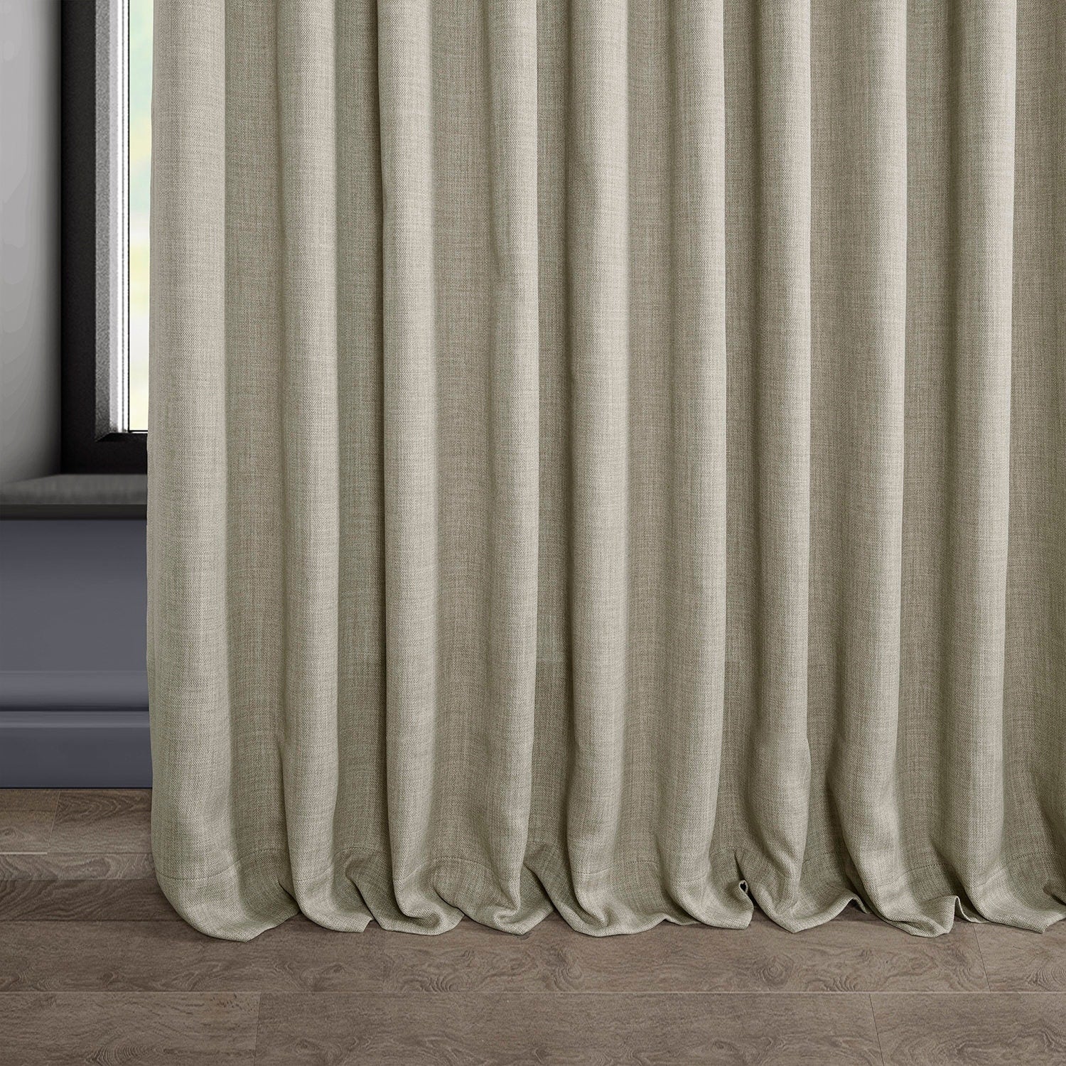 Exclusive Fabrics Faux Linen Extra Wide Room Darkening Curtains (1 Panel)