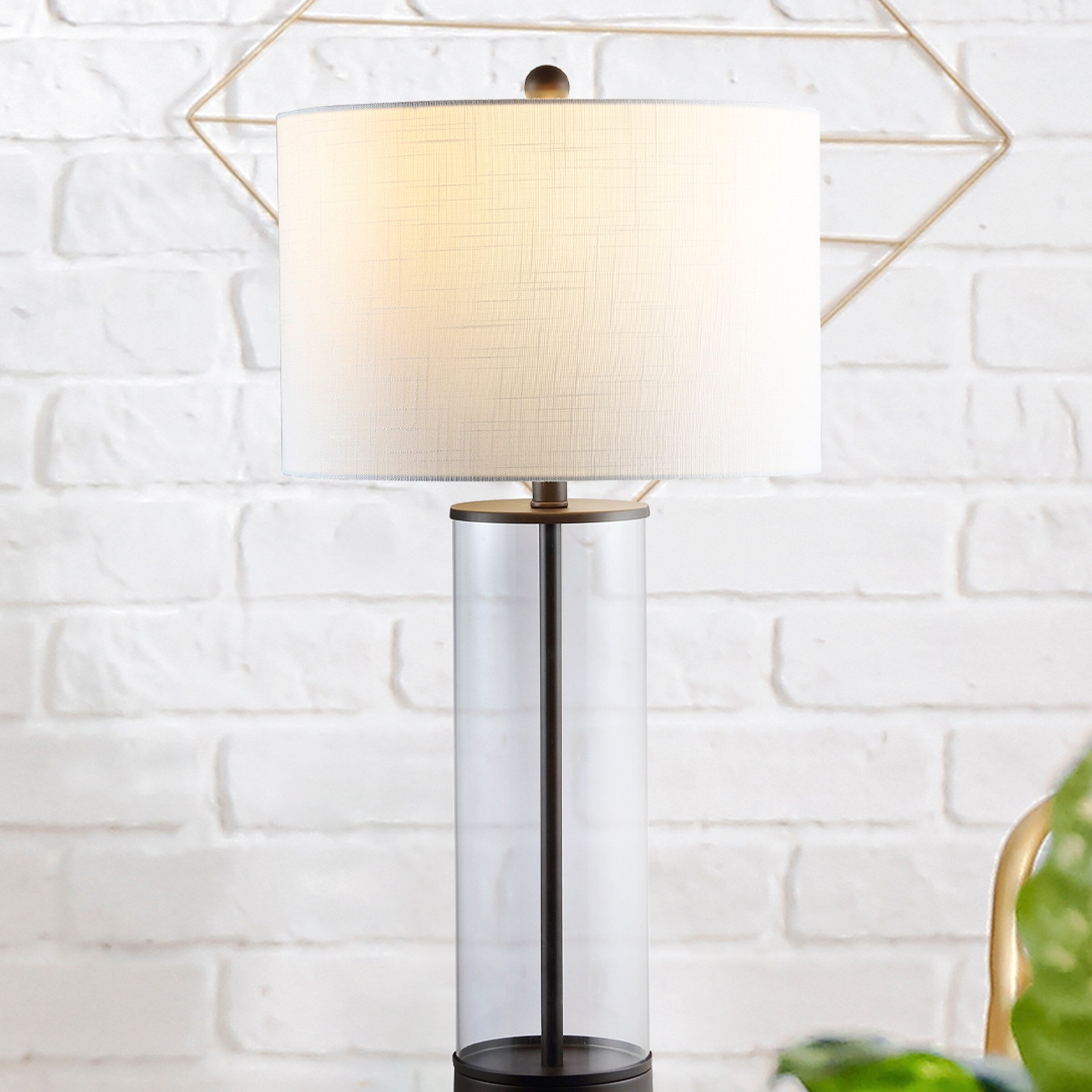 Parish 29 Glass LED Table Lamp, Clear/Chrome by JONATHAN Y