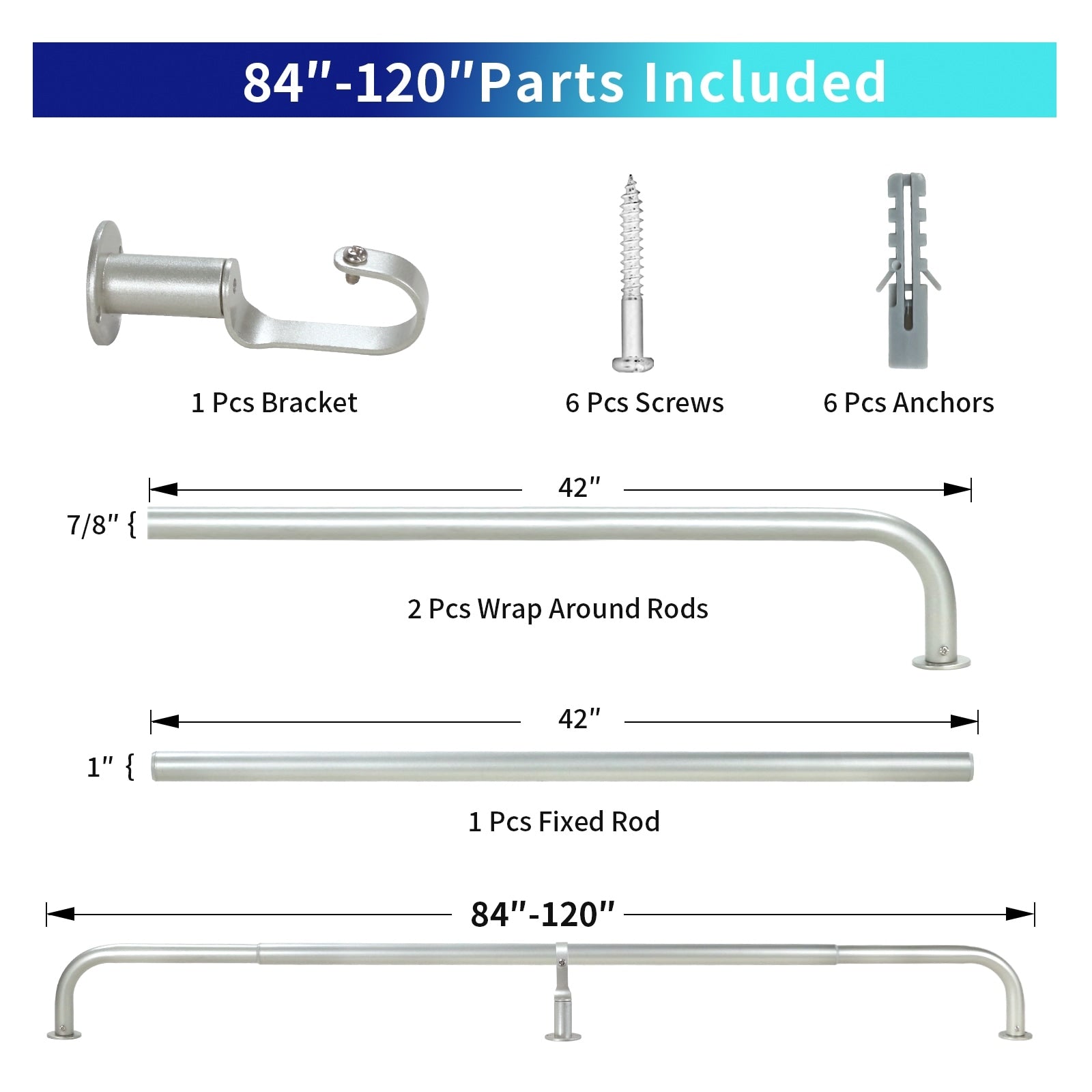 Energy-saving Wraparound Adjustable French Blackout Curtain Rod Set