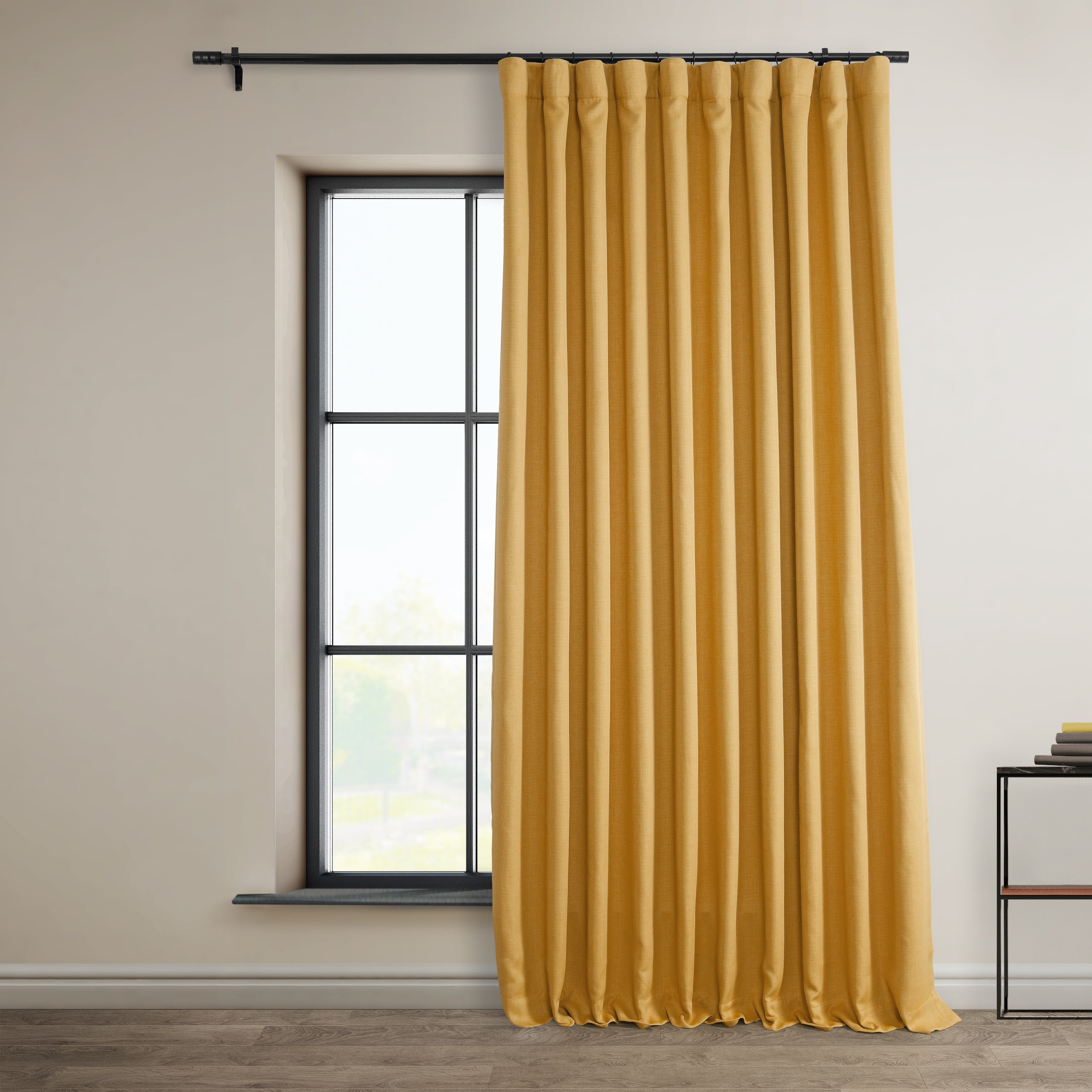 Exclusive Fabrics Faux Linen Extra Wide Room Darkening Curtains (1 Panel)