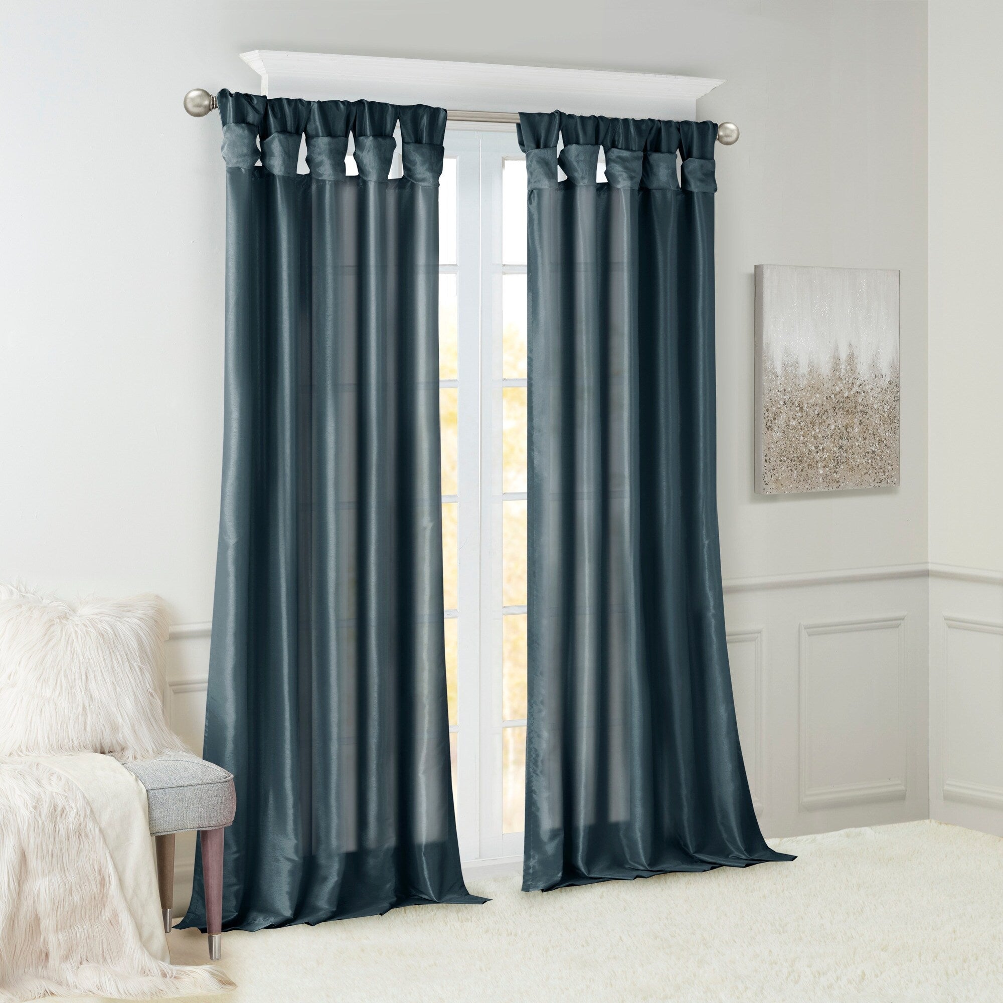 Madison Park Natalie Twisted Tab Lined Single Curtain Panel