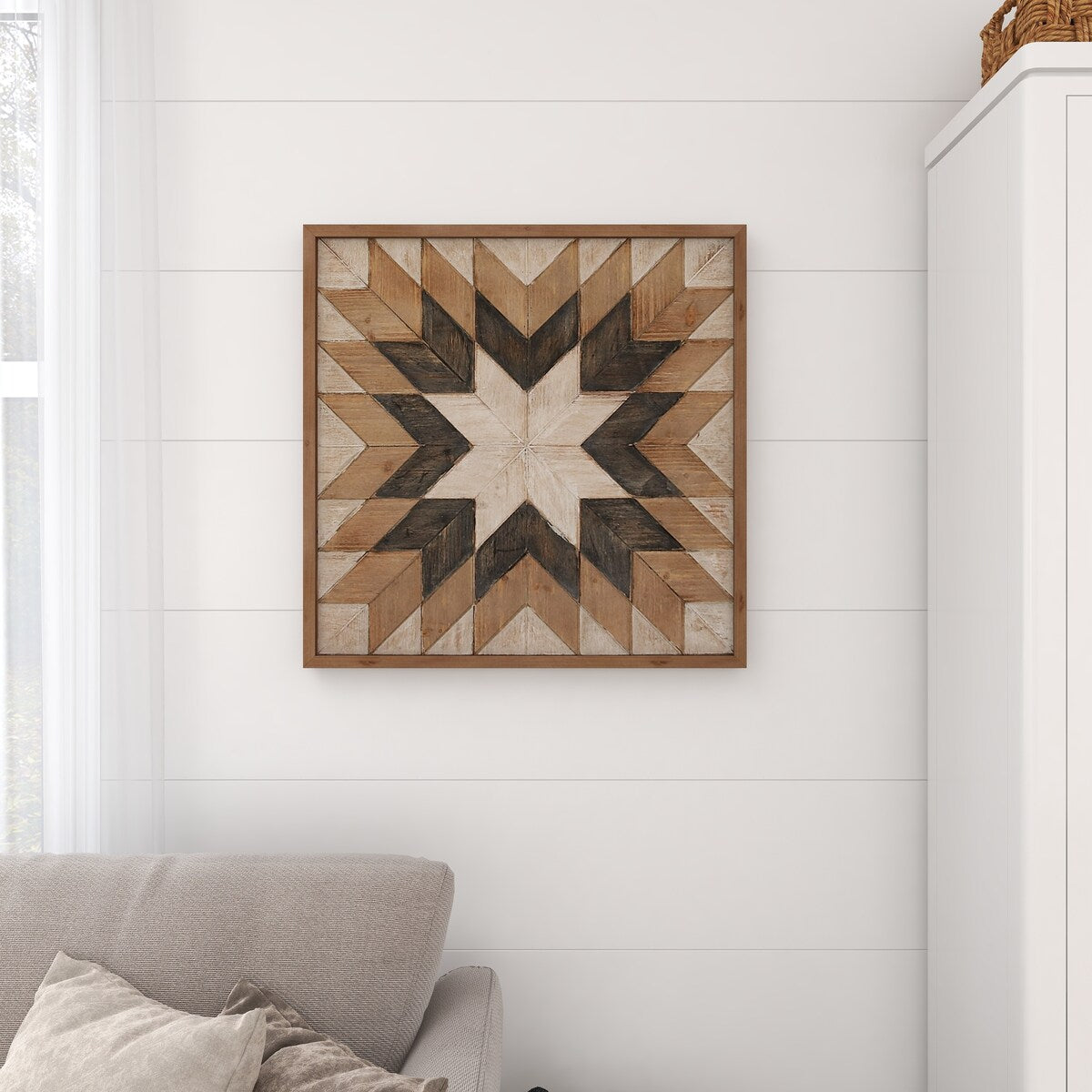 Wood Geometric Handmade Southwestern Home Wall Decor - Brown - Roche River Decor