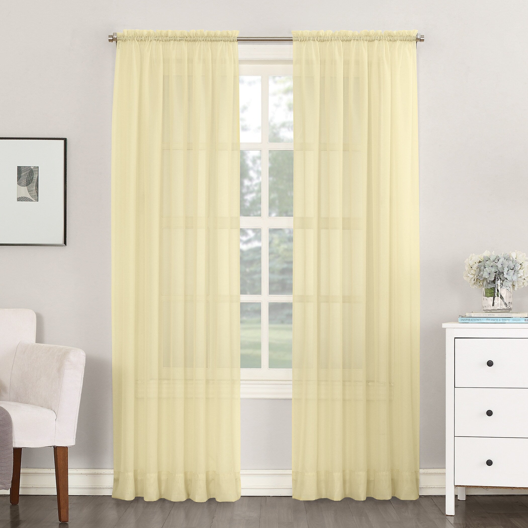 No. 918 Emily Voile Sheer Rod Pocket 1-Piece Curtain Panel, Single Panel