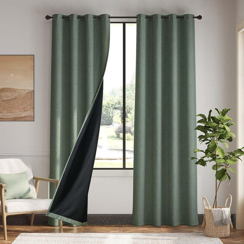 Blackout Curtains 84 Inch Length, 2 Panel Set, Living Room Insulated Curtains - 84L x 54W