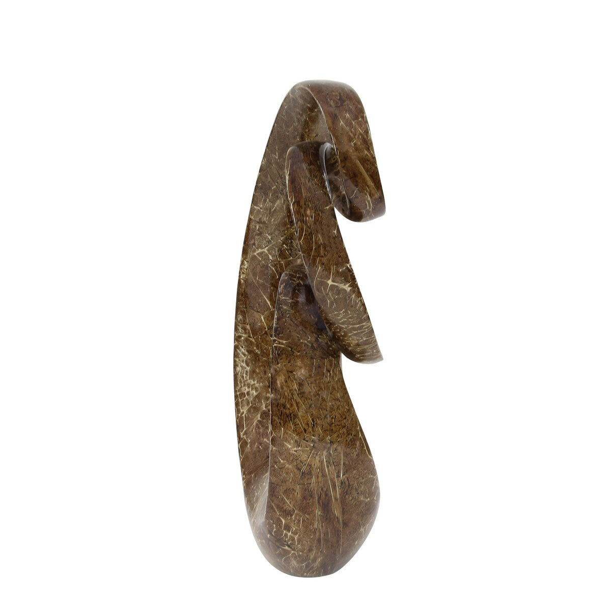 Polystone Abstract Swirl Decorative Sculpture - Brown - Roche River Decor