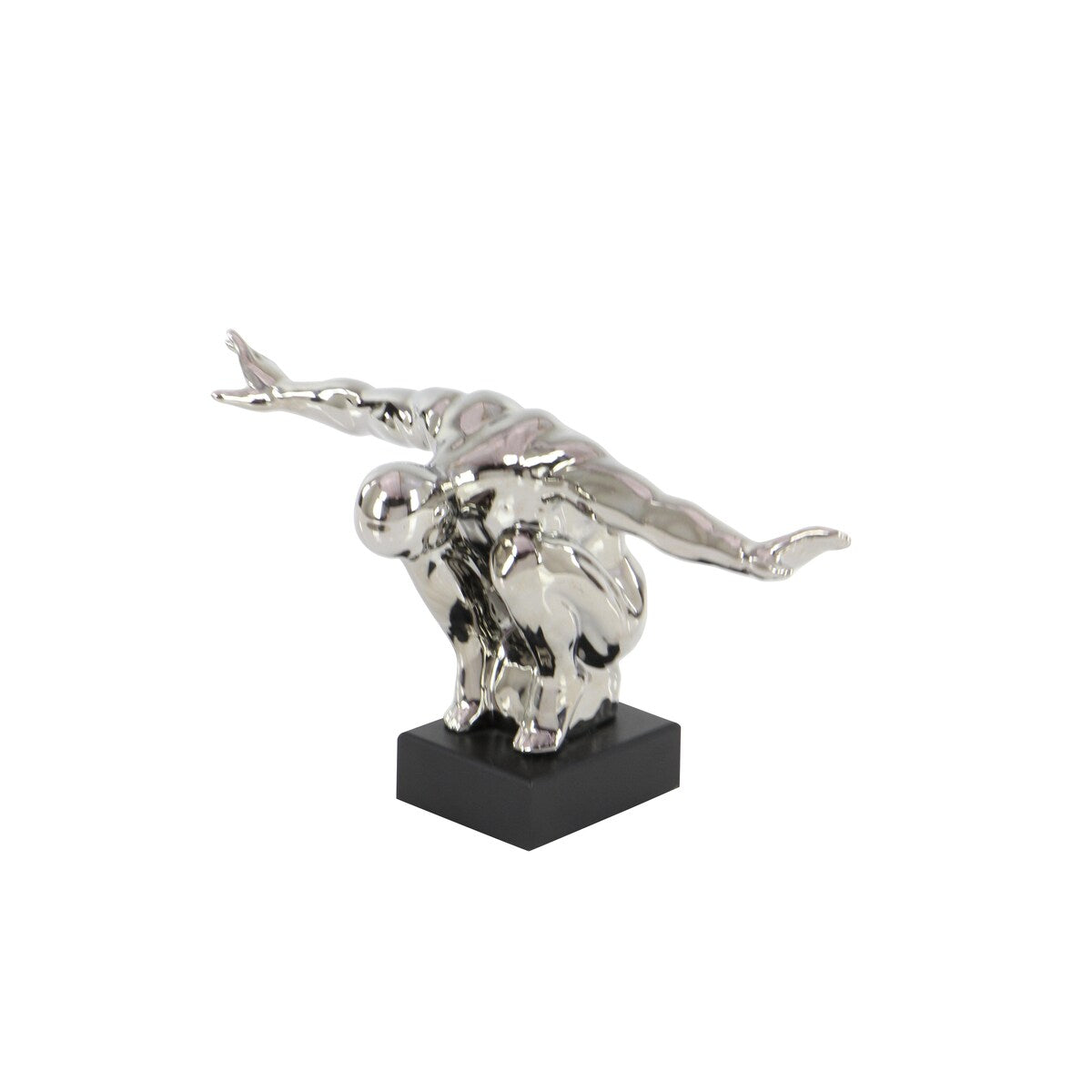 Porcelain Ceramic Diver Decorative Sculpture - Silver - Roche River Decor