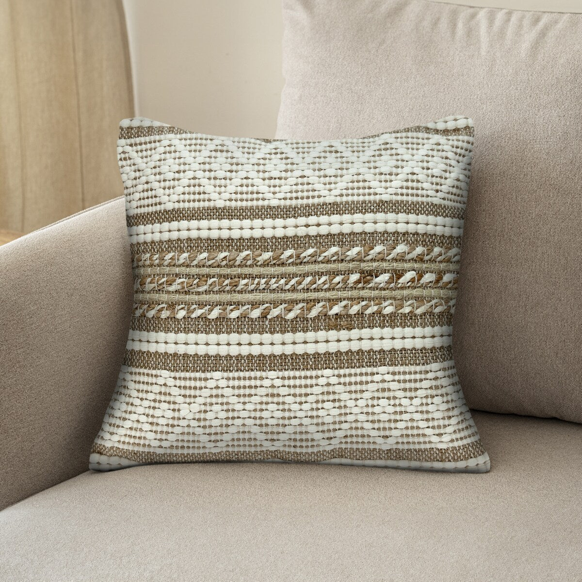 Parkland Collection Lennon Transitional Ivory Throw Pillow