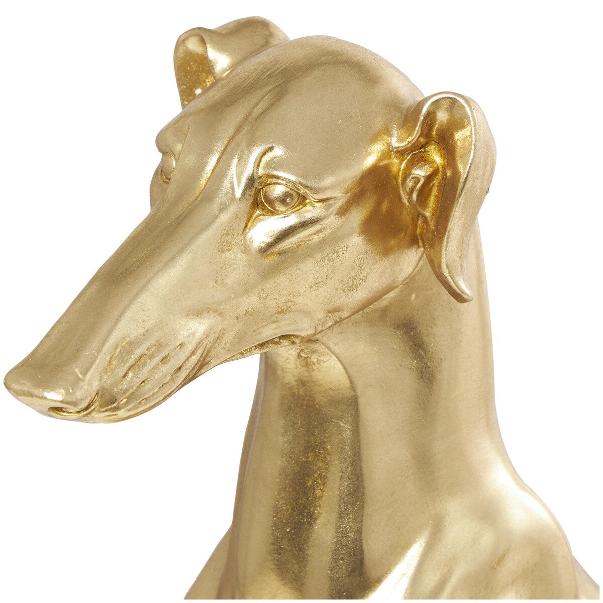 Resin Dog Sitting Greyhound Decorative Sculpture - Gold - Roche River Decor