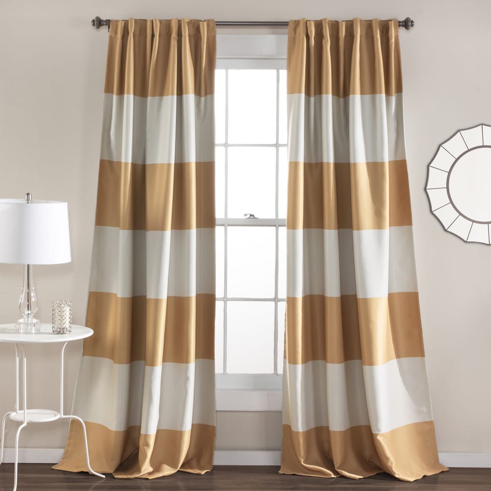 Lush Decor Montego Striped Curtain Panel Pair - 52W x 84L