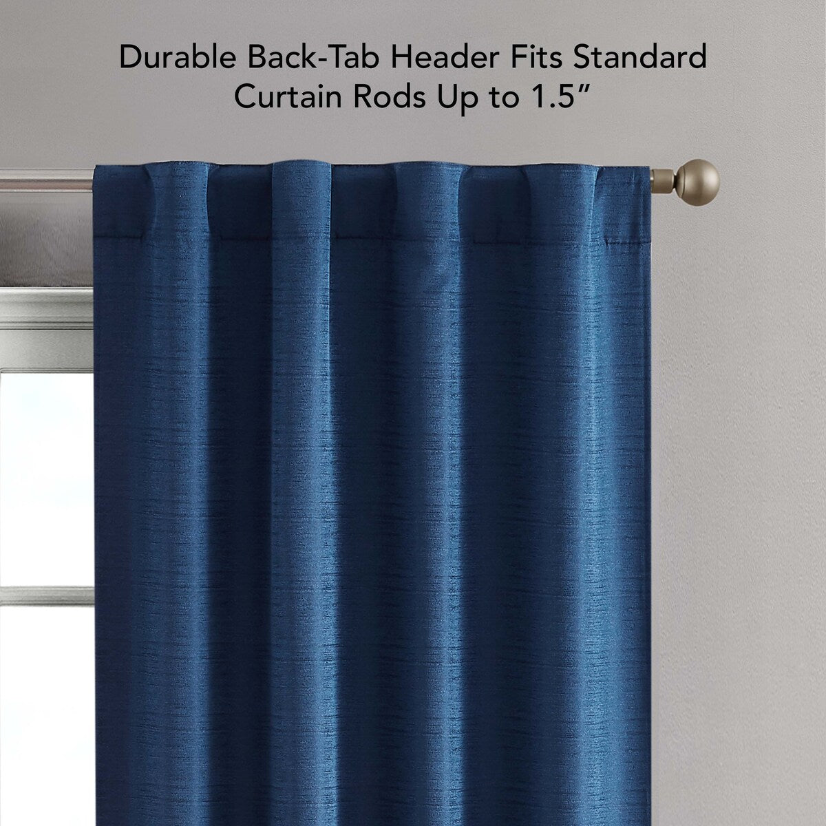 Creative Home Ideas Tobie Blackout Window Curtain, Room Darkening, Thermal Insulated, Back Tab. Set of 2 Panels with 2 Tiebacks