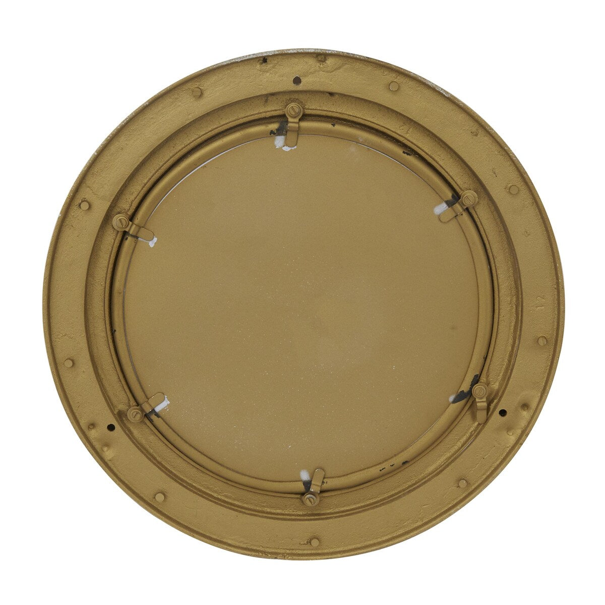 Brass Metal Sail Boat Room Wall Mirror with Port Hole Detailing - Gold - The Novogratz