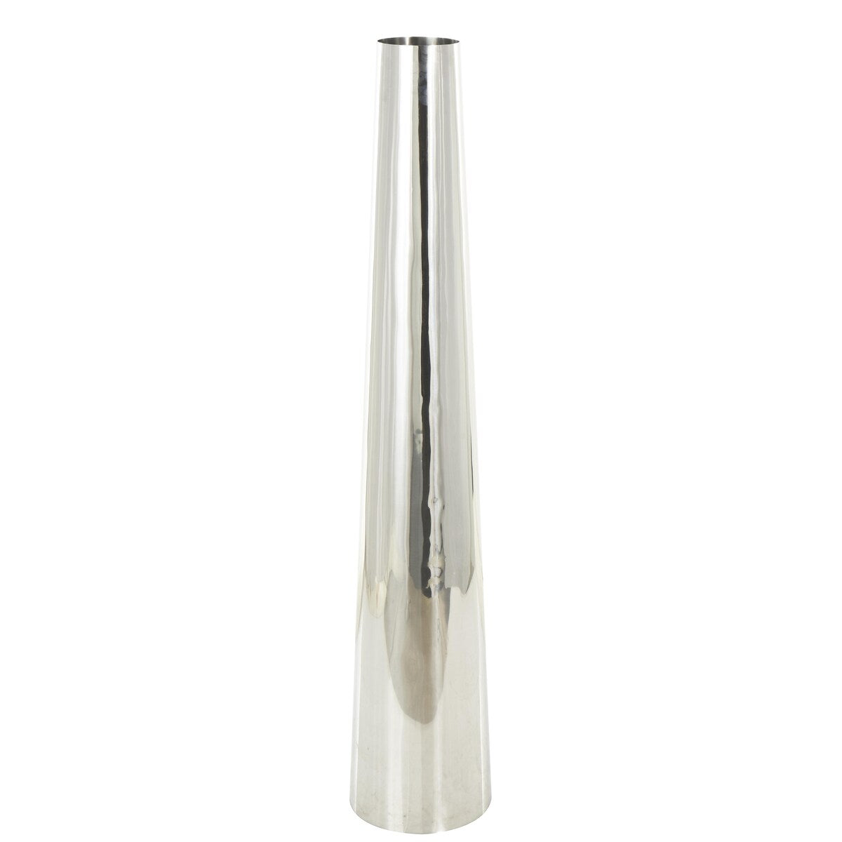 Stainless Steel Metal Minimalistic Tall Floor Cone Decorative Vase - Gold or Silver - Roche River Decor