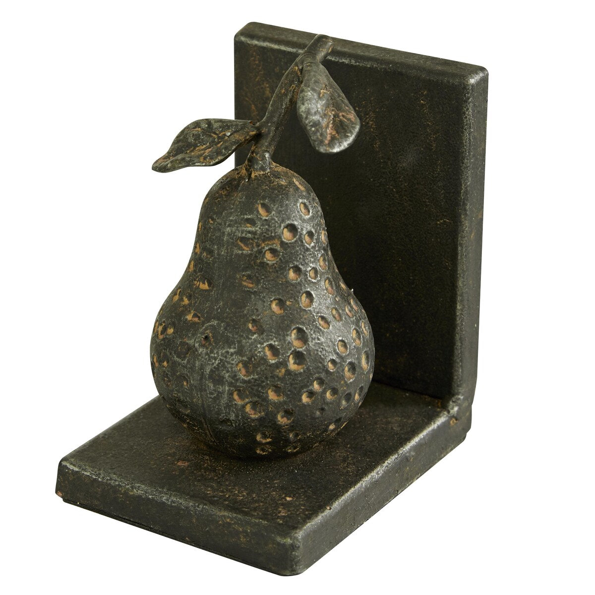 Metal Fruit Apple and Pear Decorative Bookends - Set of 2 Gray - Roche River Decor