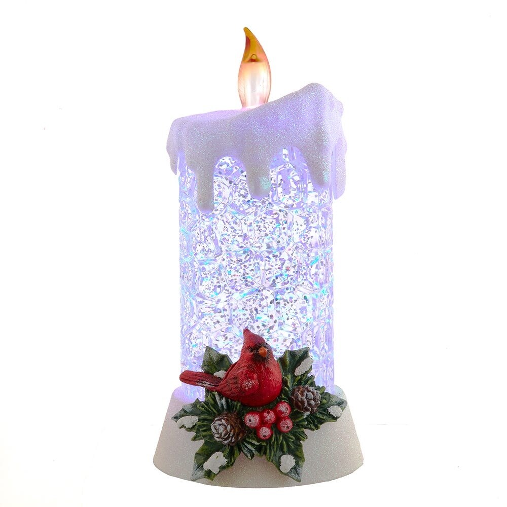 Kurt Adler 8.5-Inch Battery Operated Color Changing LED Lighted Cardinal Candle - White