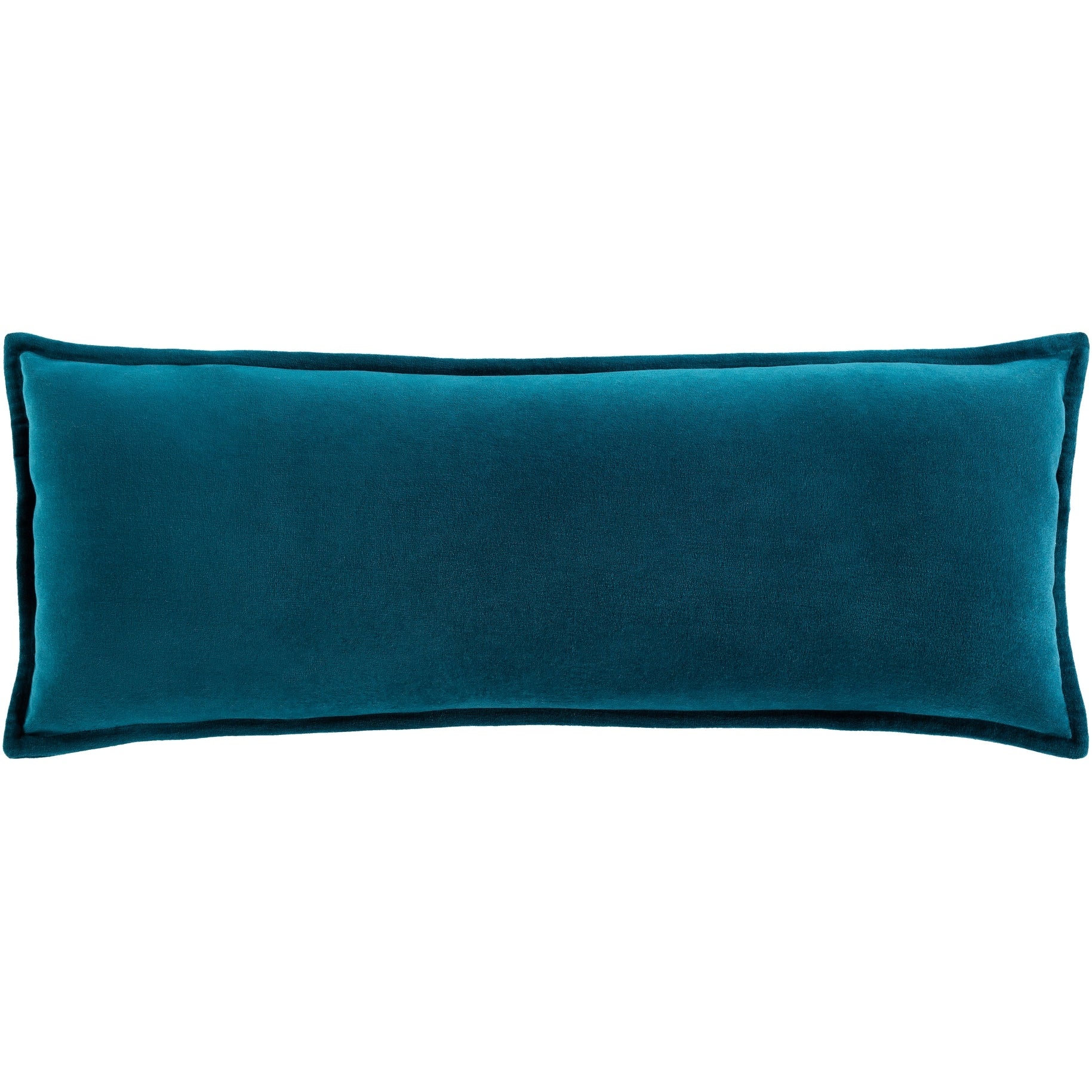 Livabliss Vianne Solid Cotton Velvet 30-inch Lumbar Throw Pillow