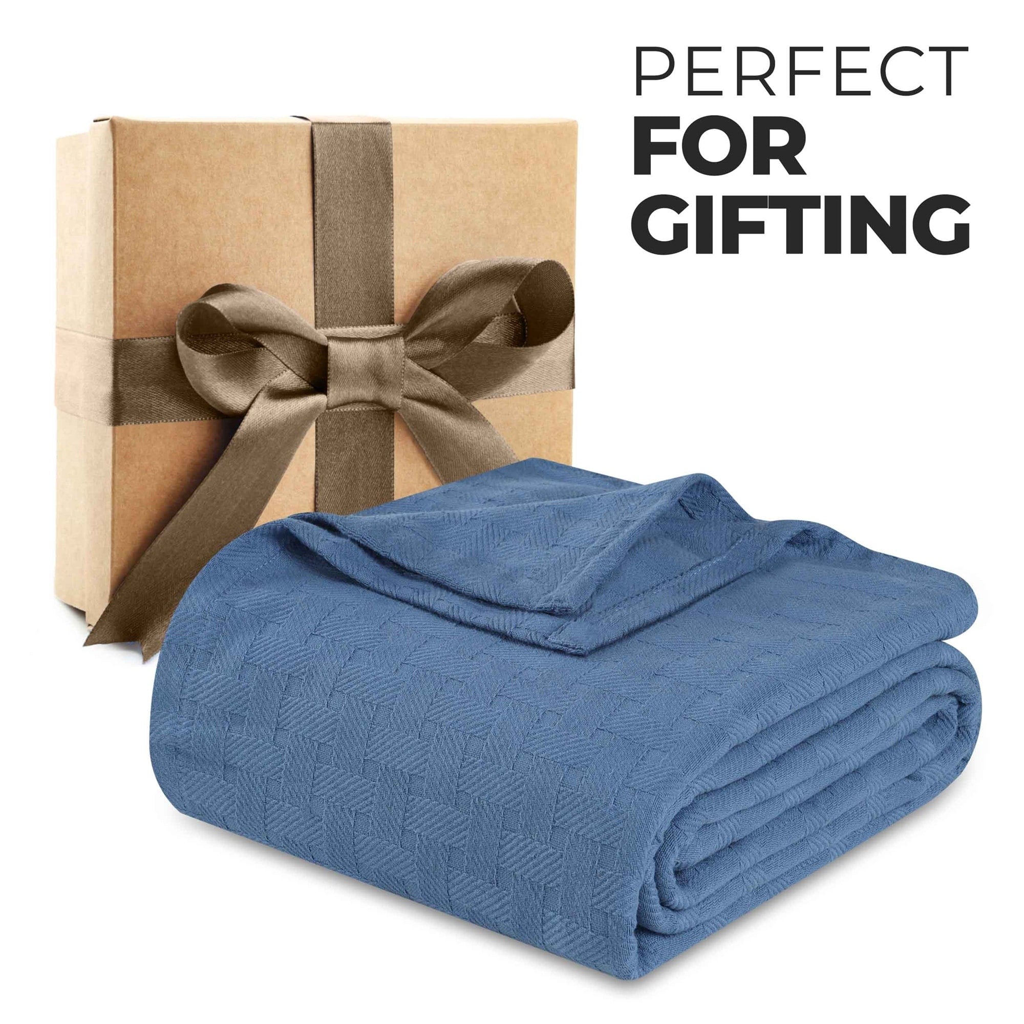 Superior Basketweave All-Season Bedding Cotton Blanket