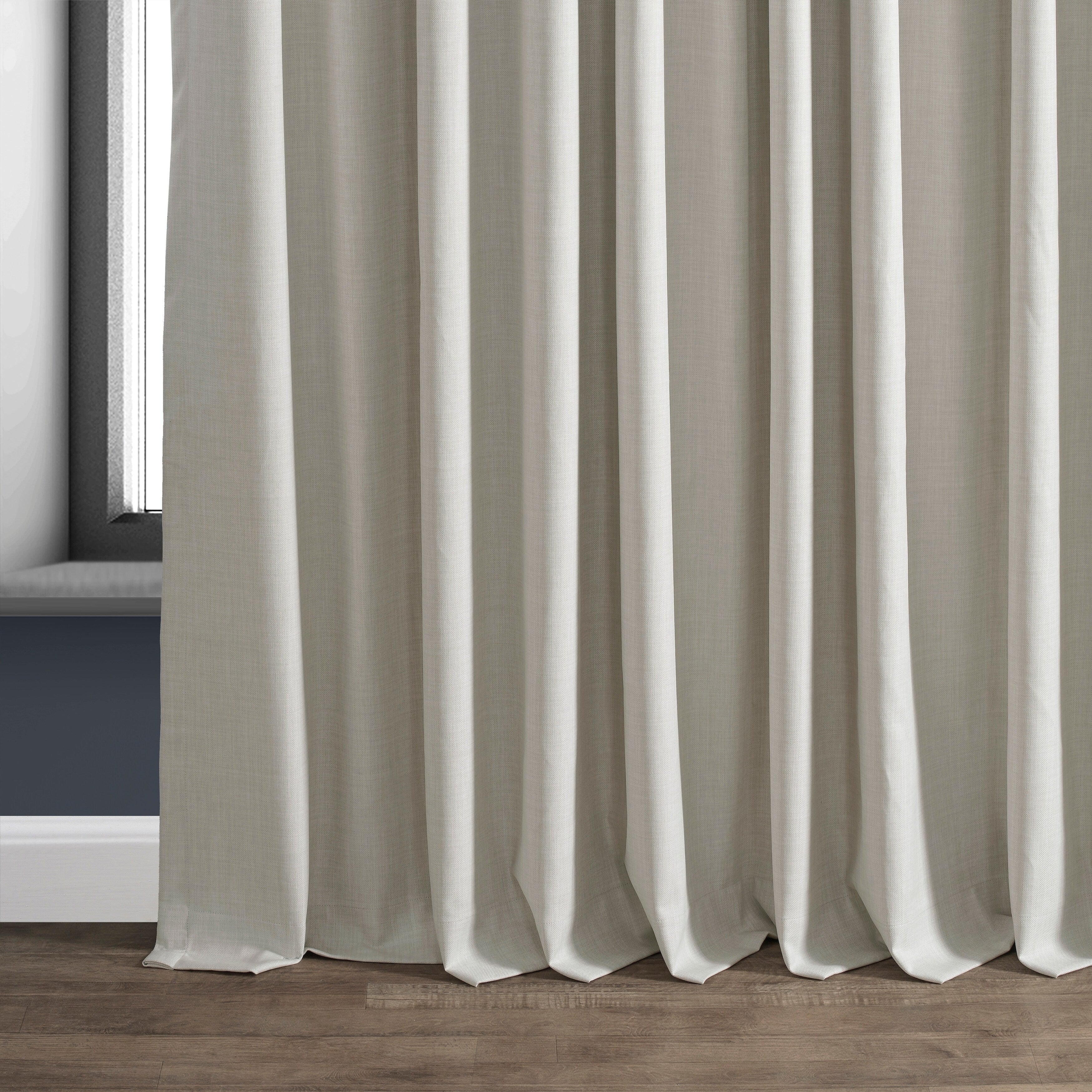 Exclusive Fabrics Extra Wide Performance Linen Blackout Curtains (1 Panel) Thermal Insulated Window Curtains