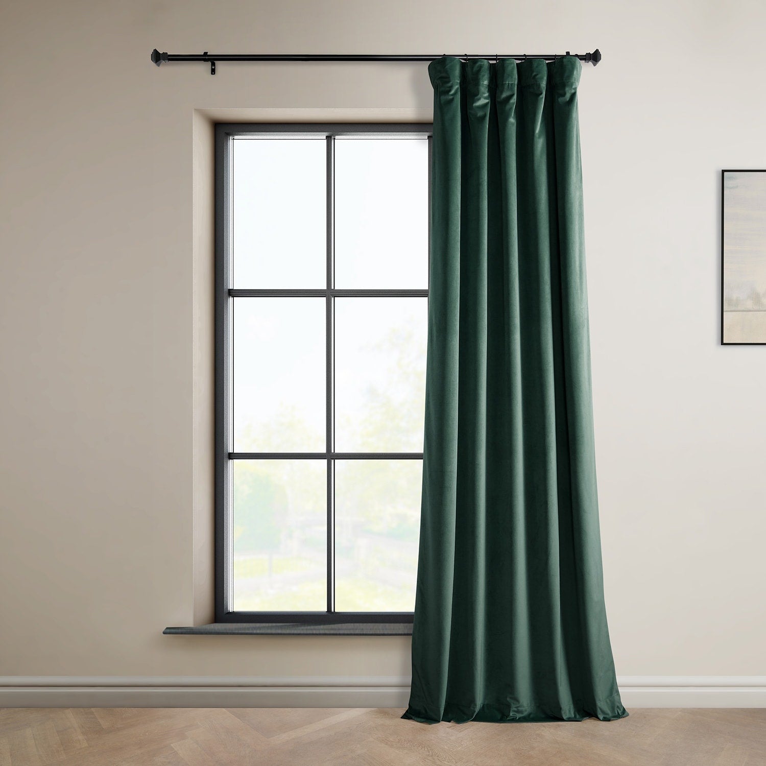 Exclusive Fabrics Heritage Plush Velvet Room Darkening Curtain (1 Panel) - Luxurious Single Drapery for Enhanced Room Darkening