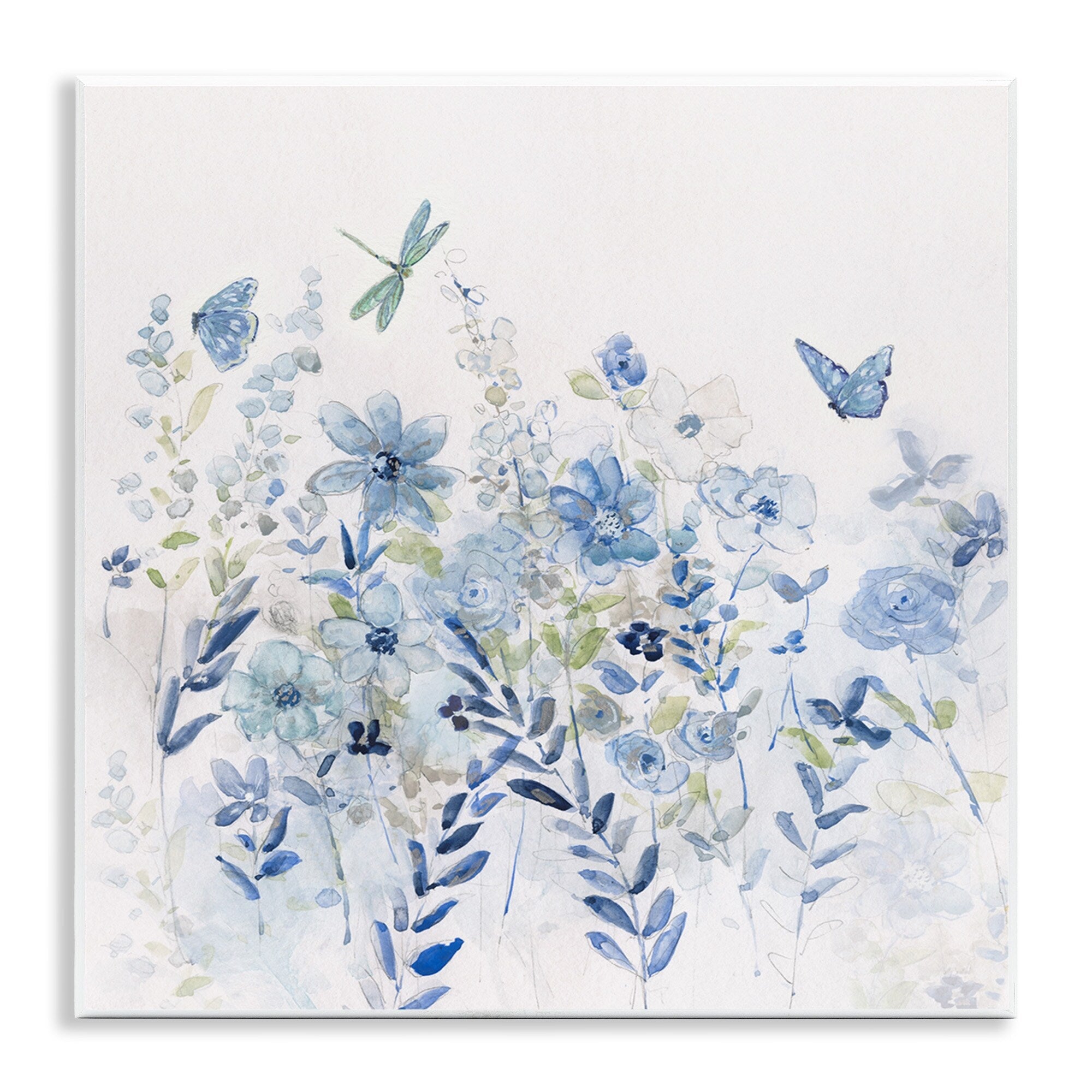 Stupell Delicate Blue Floral Garden Wall Plaque Art by Sally Swatland