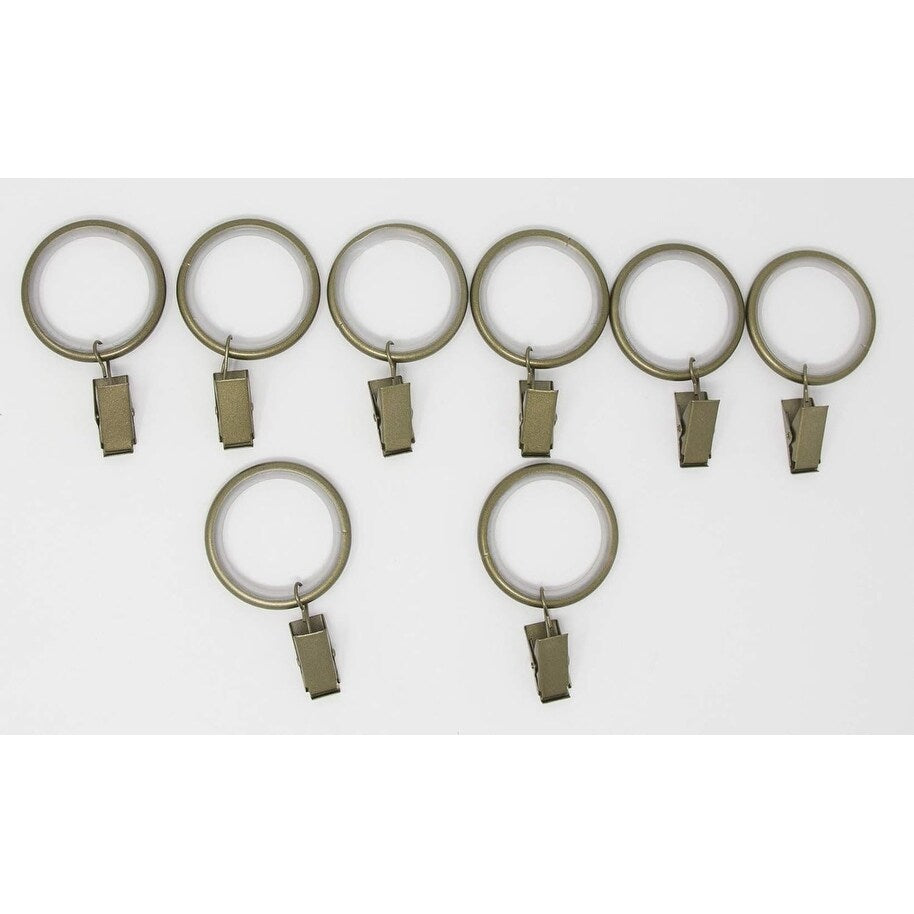 Set of 16 Curtain Drapery Rings with Clips, 1.5-inch Inner Diameter, Nylon Insert Quiet Smooth