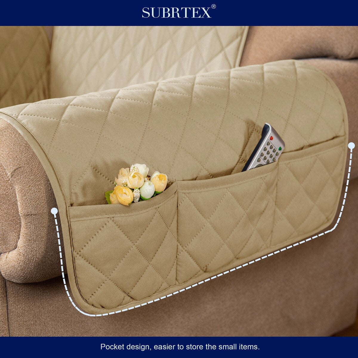 Subrtex XL Sofa Reversible Couch Cover Quilted Slipcover Furniture Protector