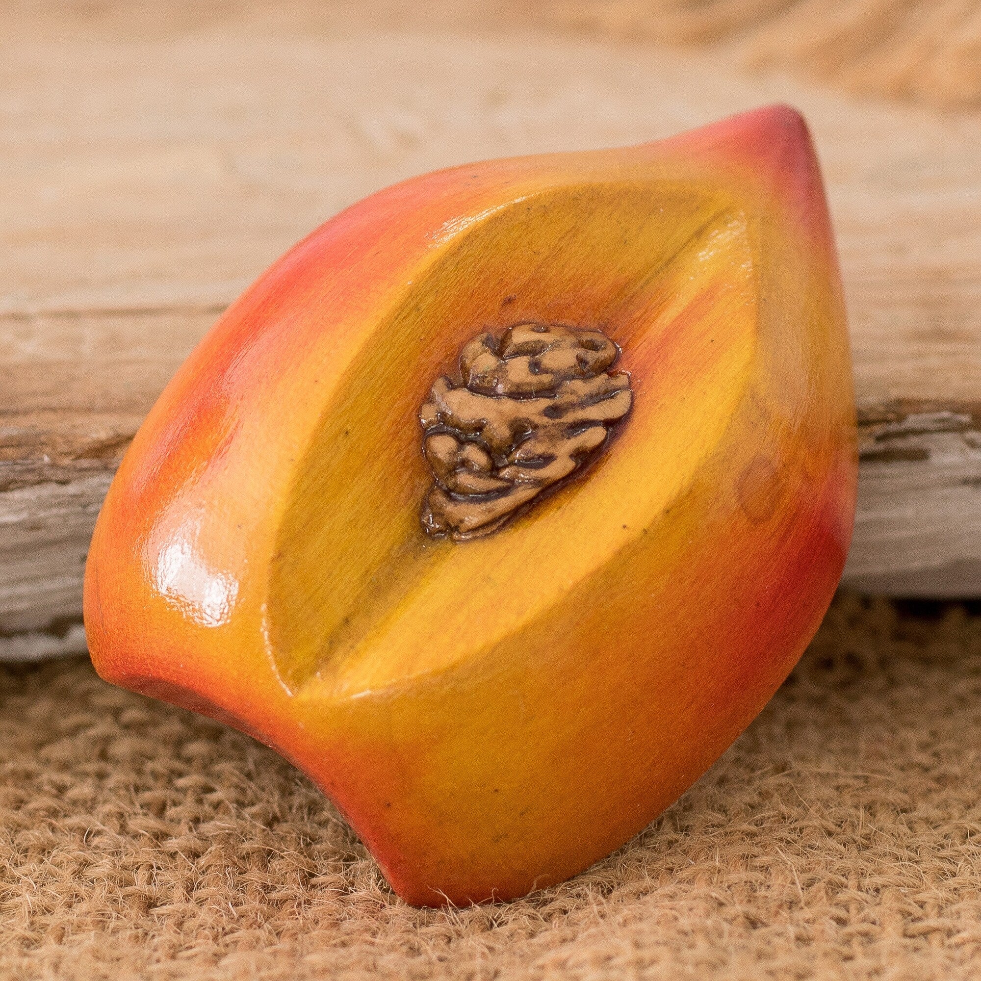 Novica Handmade Guatemalan Peach Wood Magnet