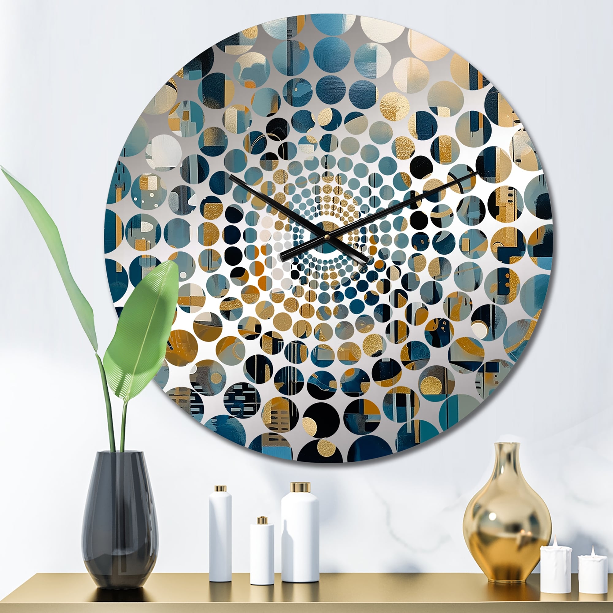 Designart Transcending Reality IV Blue Abstract Landscapes Clocks Modern Wall Clocks For Living Room Décor