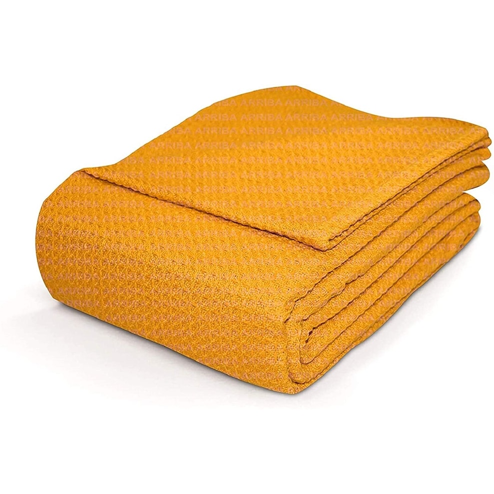 100-percent Cotton Waffle Weave Medium Weight All Season Thermal Blankets