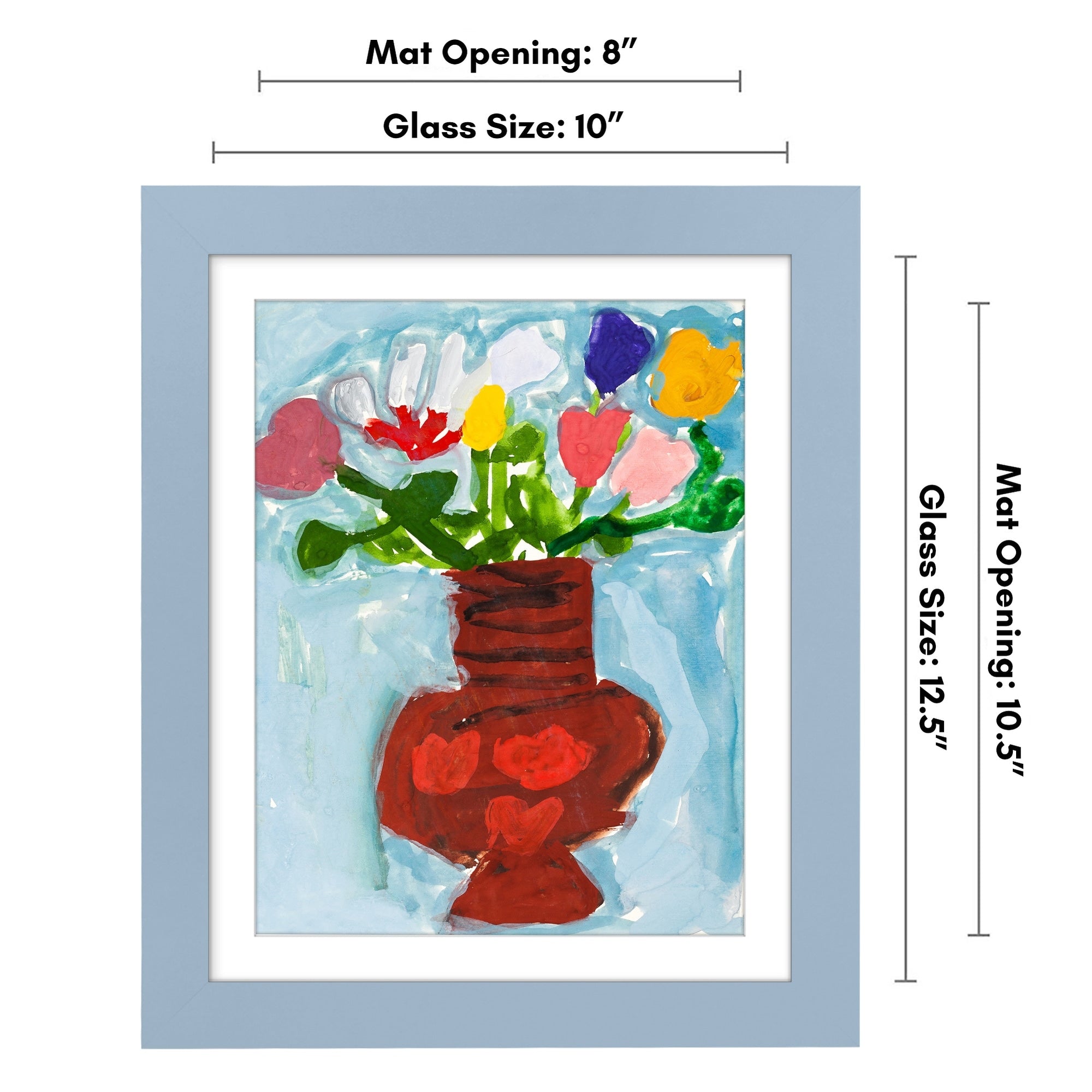 Americanflat 10x12.5 Front-loading Kids Art Frame with Mat