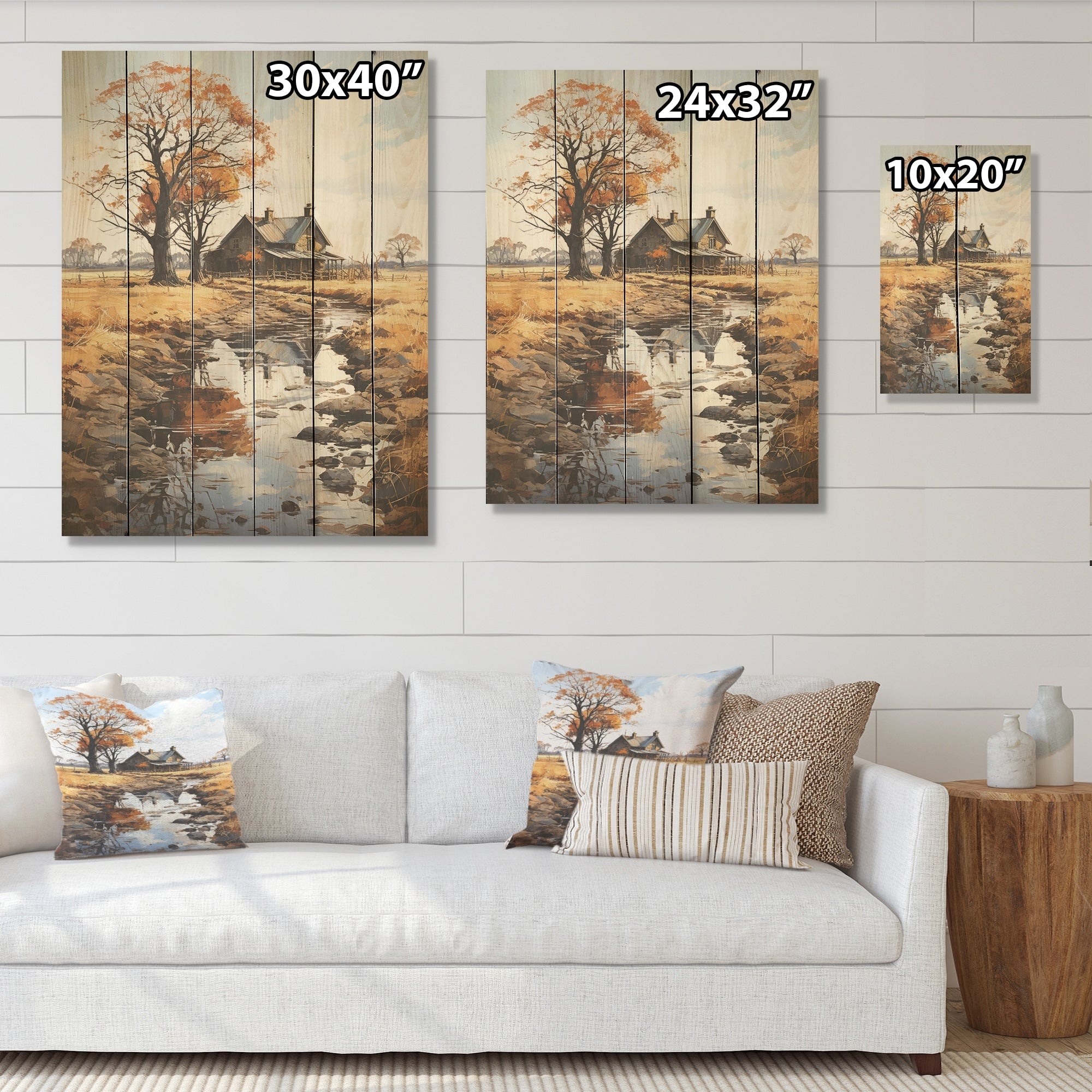 Designart Farmhouse Rustic Retreat I Countryside Wood Wall Decor - Country Brown Wood Panel On Natural Pine Wood