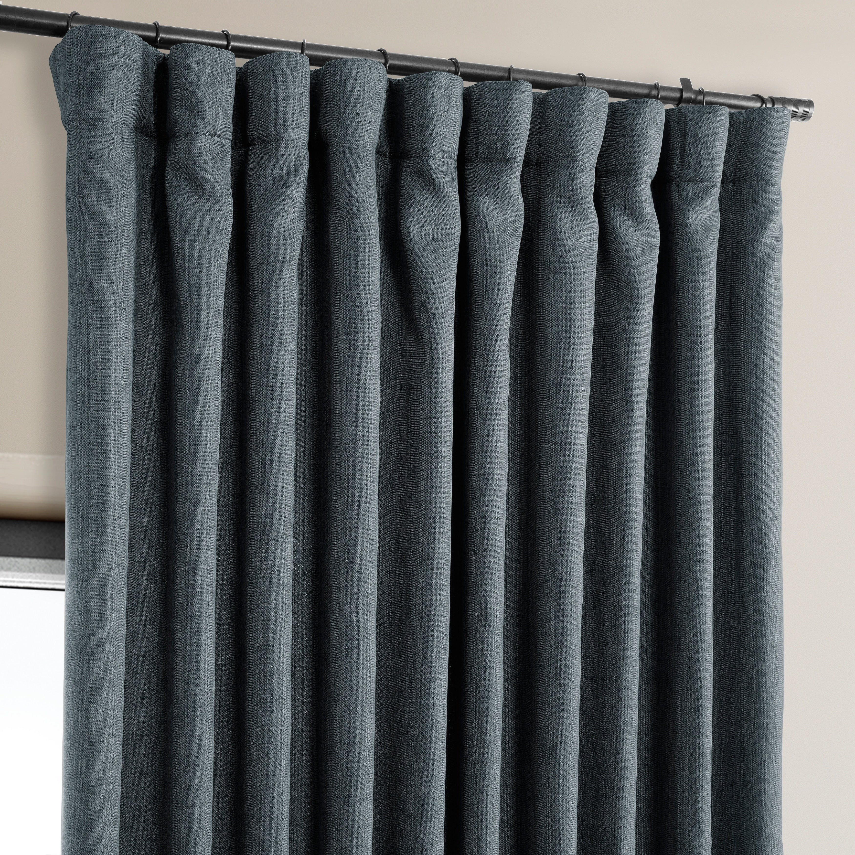 Exclusive Fabrics Faux Linen Extra Wide Room Darkening Curtains (1 Panel)