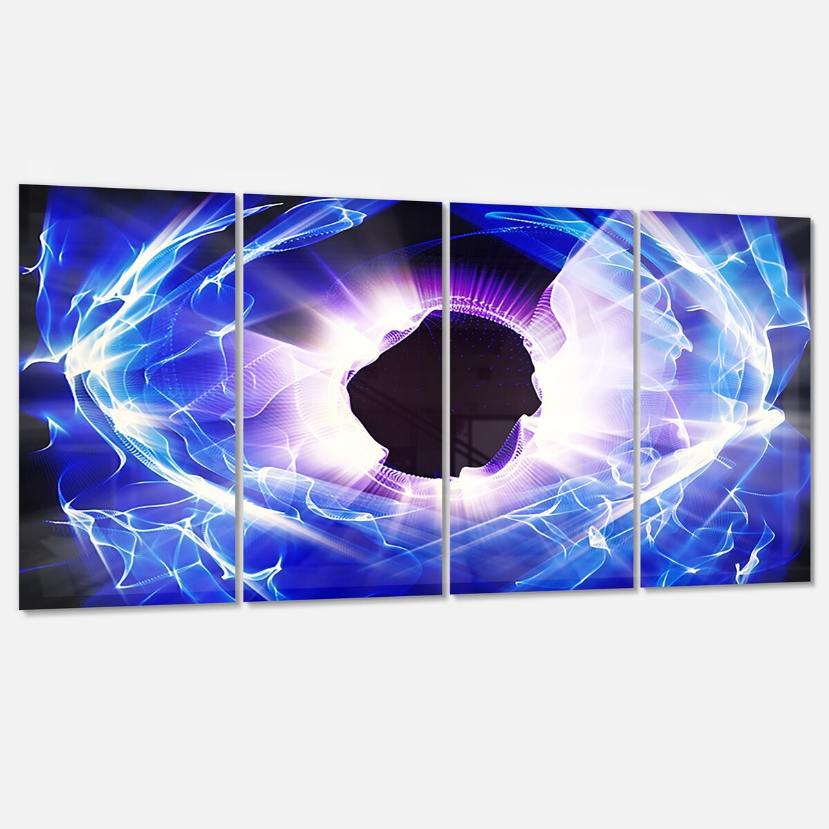 Designart 'Fractal Blue Light Shine' Abstract Digital Art Metal Wall Art