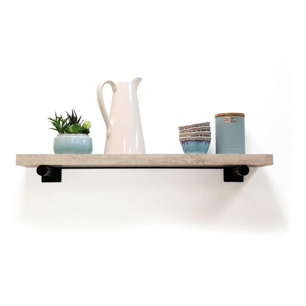 InPlace 36-inch Distressed White Shelf w/Bracket