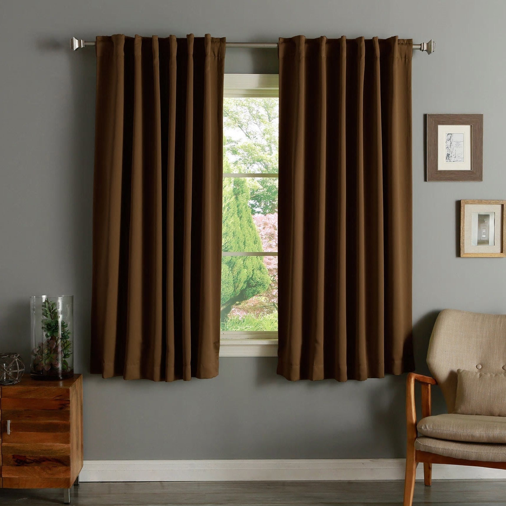 Aurora Home Insulated Thermal 63-inch Blackout Curtain Panel Pair