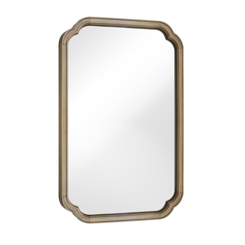 Decorative Scalloped Corner Rectangle Farmhouse Style Wall Mirror