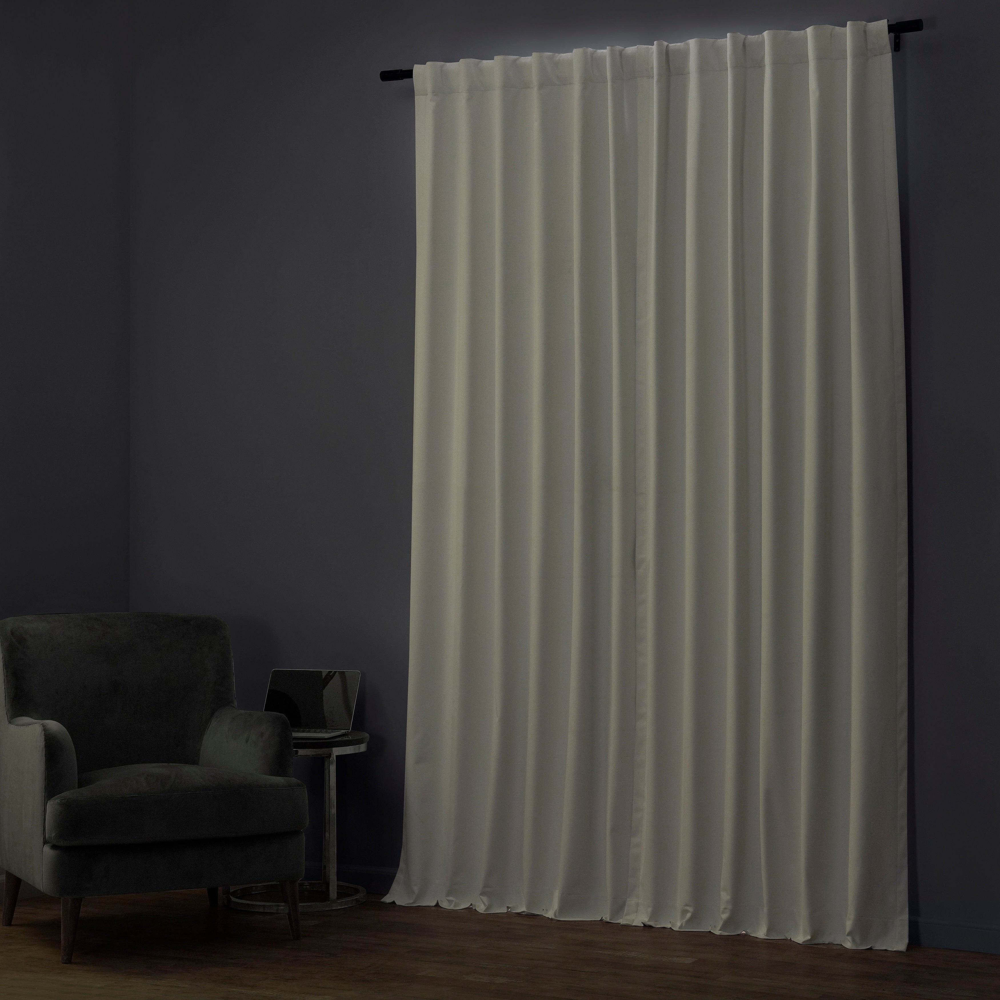 Exclusive Fabrics Extra Wide Performance Linen Blackout Curtains (1 Panel) Thermal Insulated Window Curtains