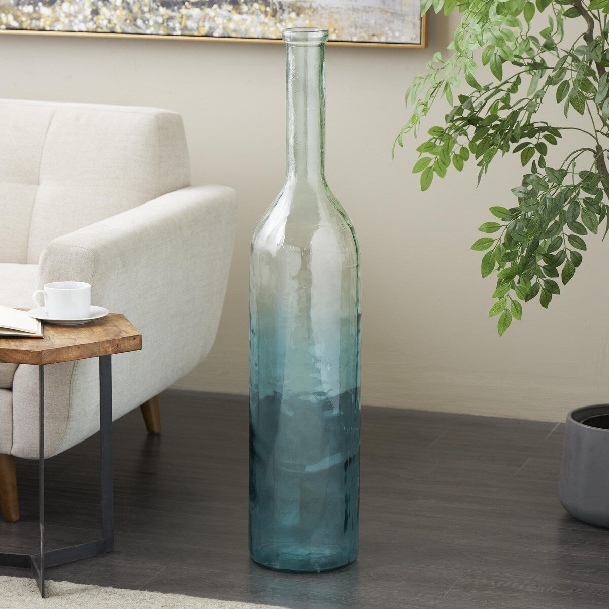 Recycled Glass Handmade Spanish Decorative Vase - Clear, Blue or Teal - Roche River Decor