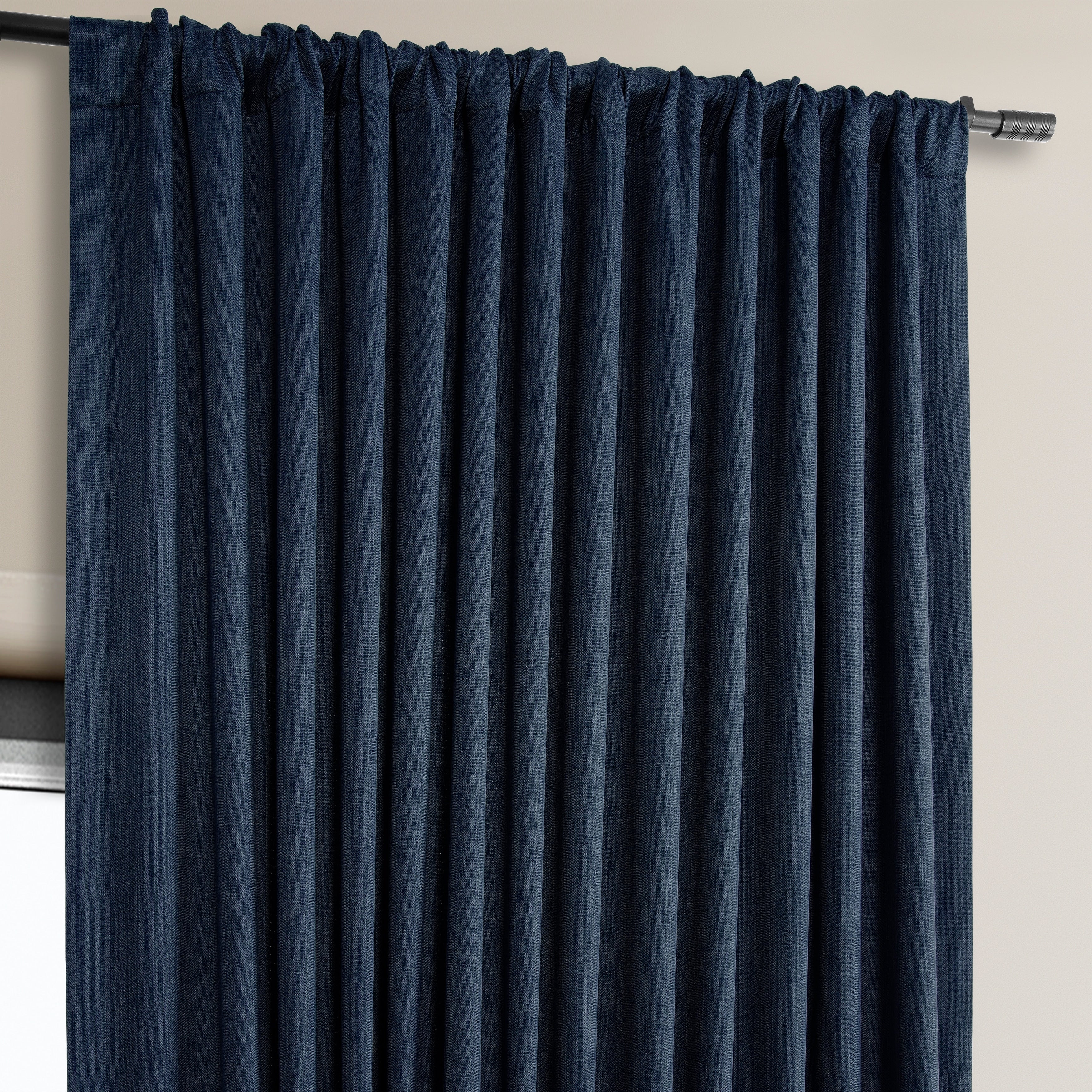 Exclusive Fabrics Faux Linen Extra Wide Room Darkening Curtains (1 Panel)