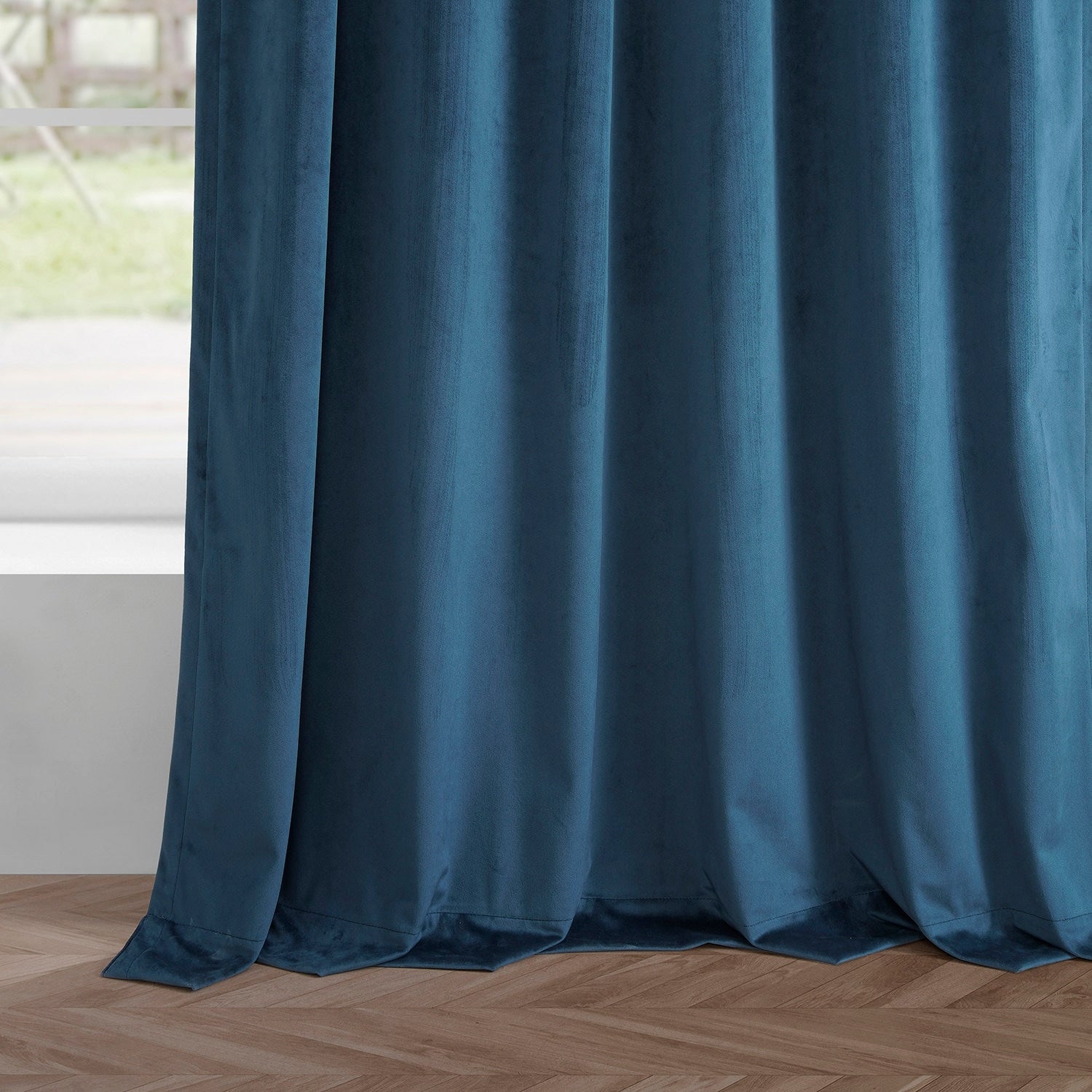 Exclusive Fabrics Simply Velvet Room Darkening Curtains 2 Panels Set - Velvet Window Curtains for Living Room & Bedroom